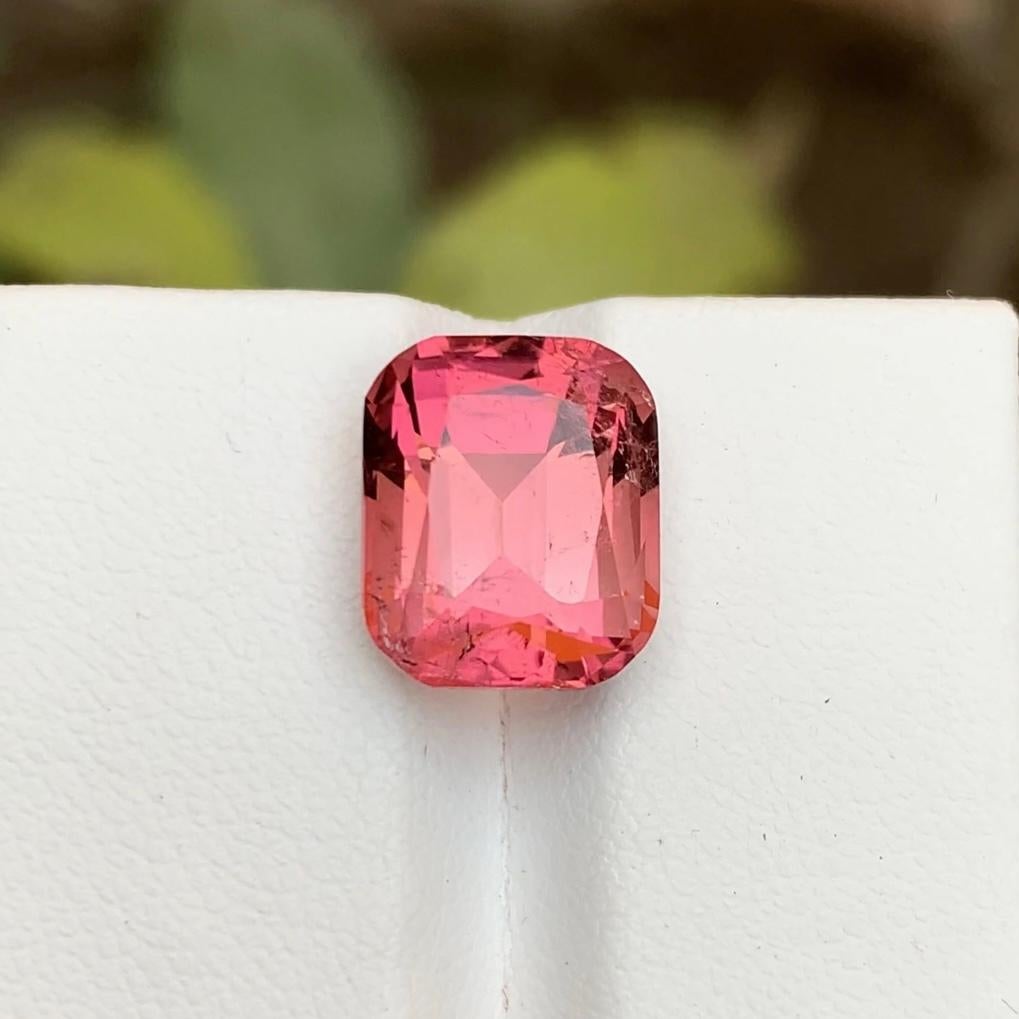 Rare Peachy Pink Natural Tourmaline Gemstone, 7.25 Ct Cushion for Ring/Pendant For Sale 5