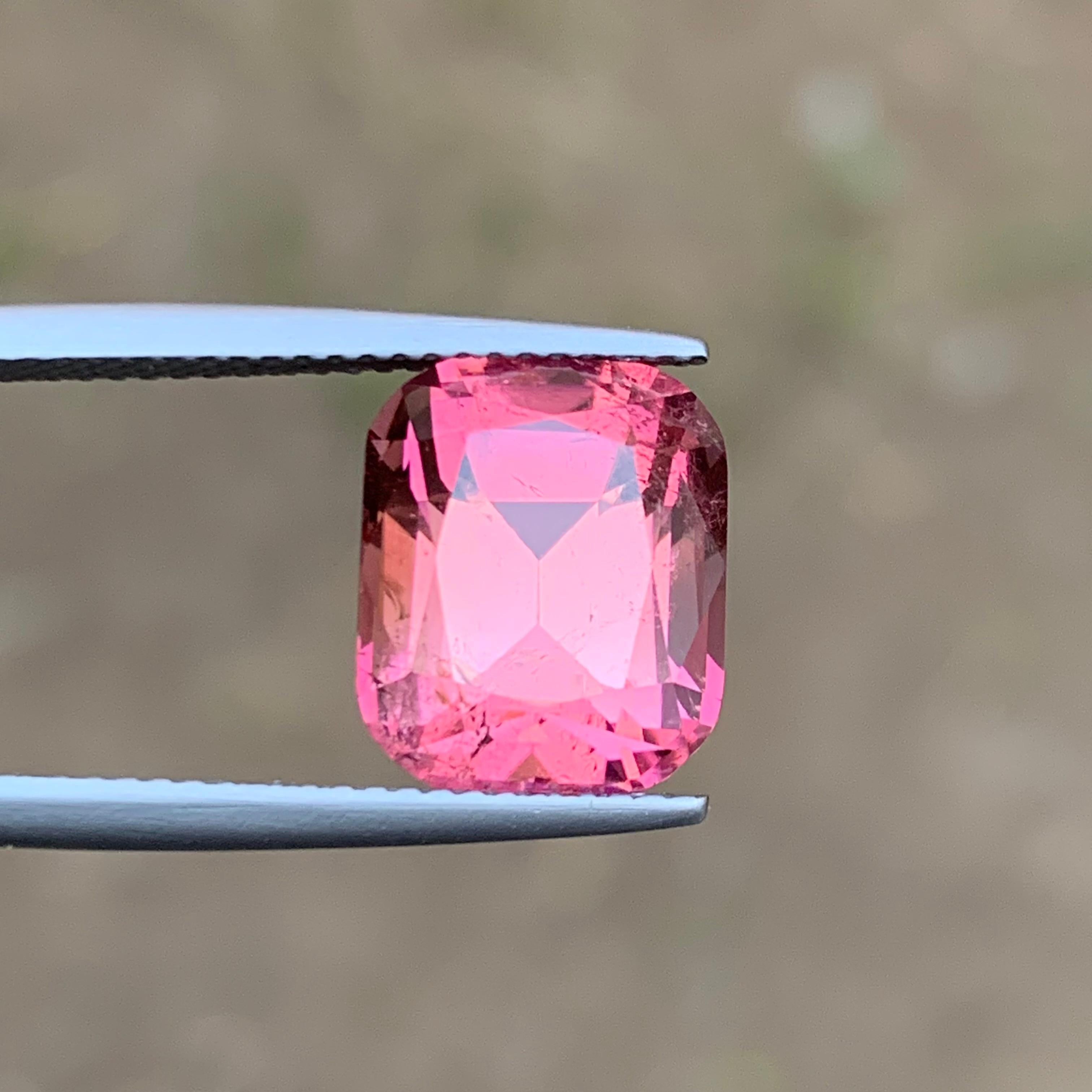 Anillo de turmalina natural rosa melocotón Piedra preciosa, cojín de 7,25 ct para anillo/colgante 3