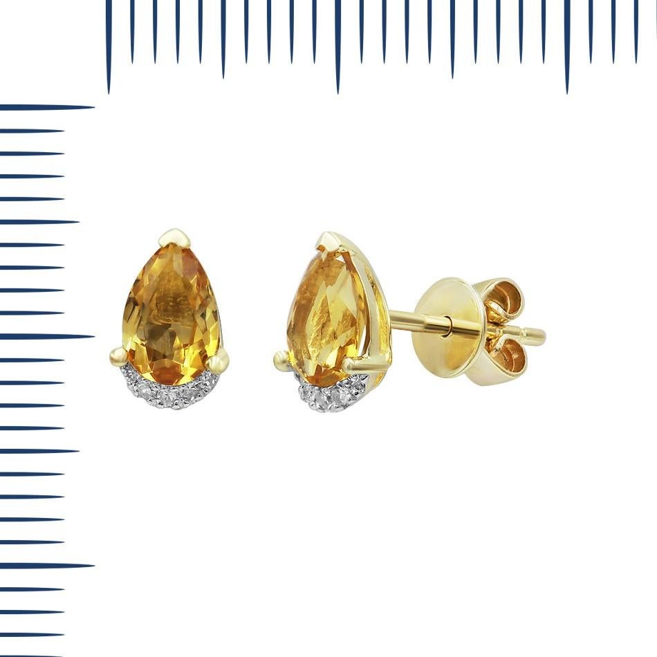 citrine and diamond earrings