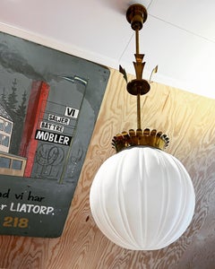 Ciondolo in ottone e vetro di Böhlmarks, Svezia, anni '20