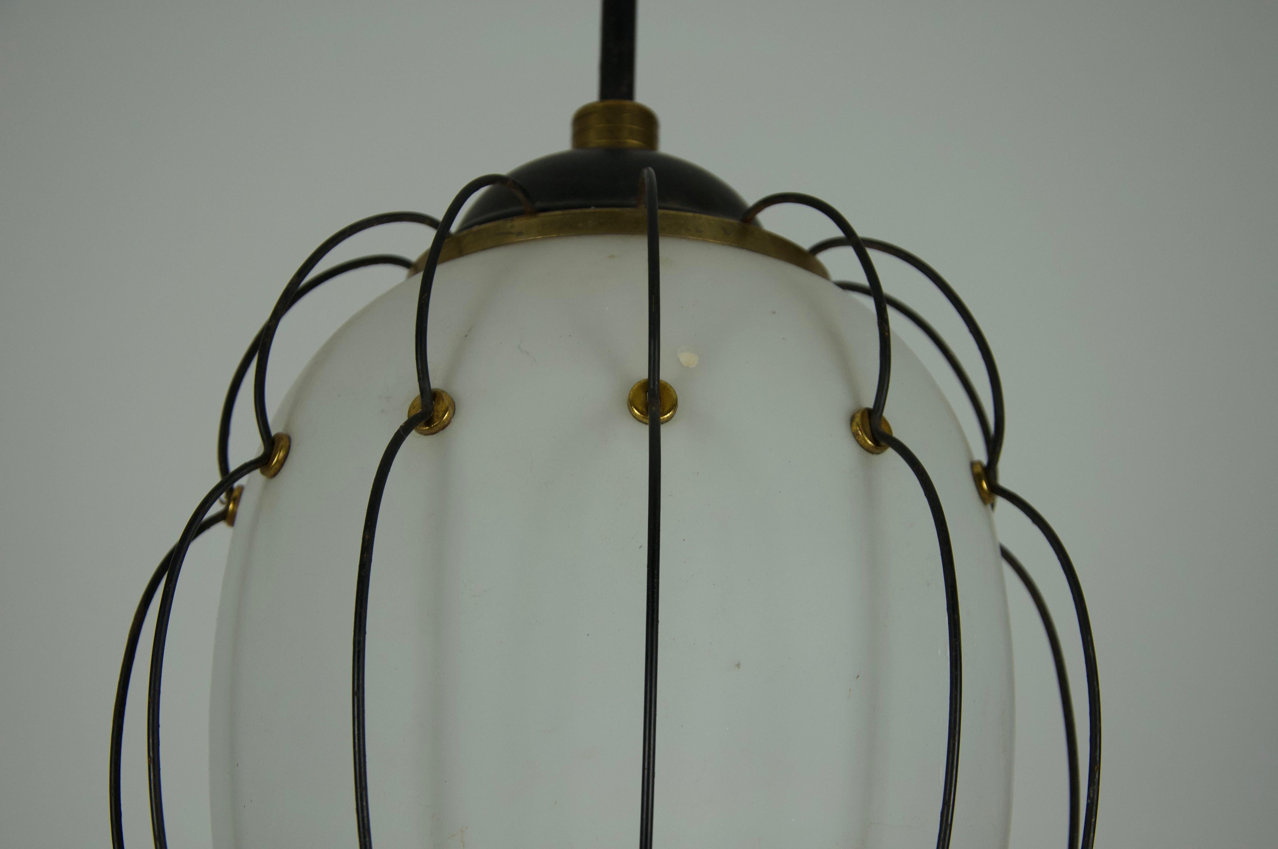 Rare Pendant Lamp by Angelo Lelli for Arredoluce, 1950s For Sale 3