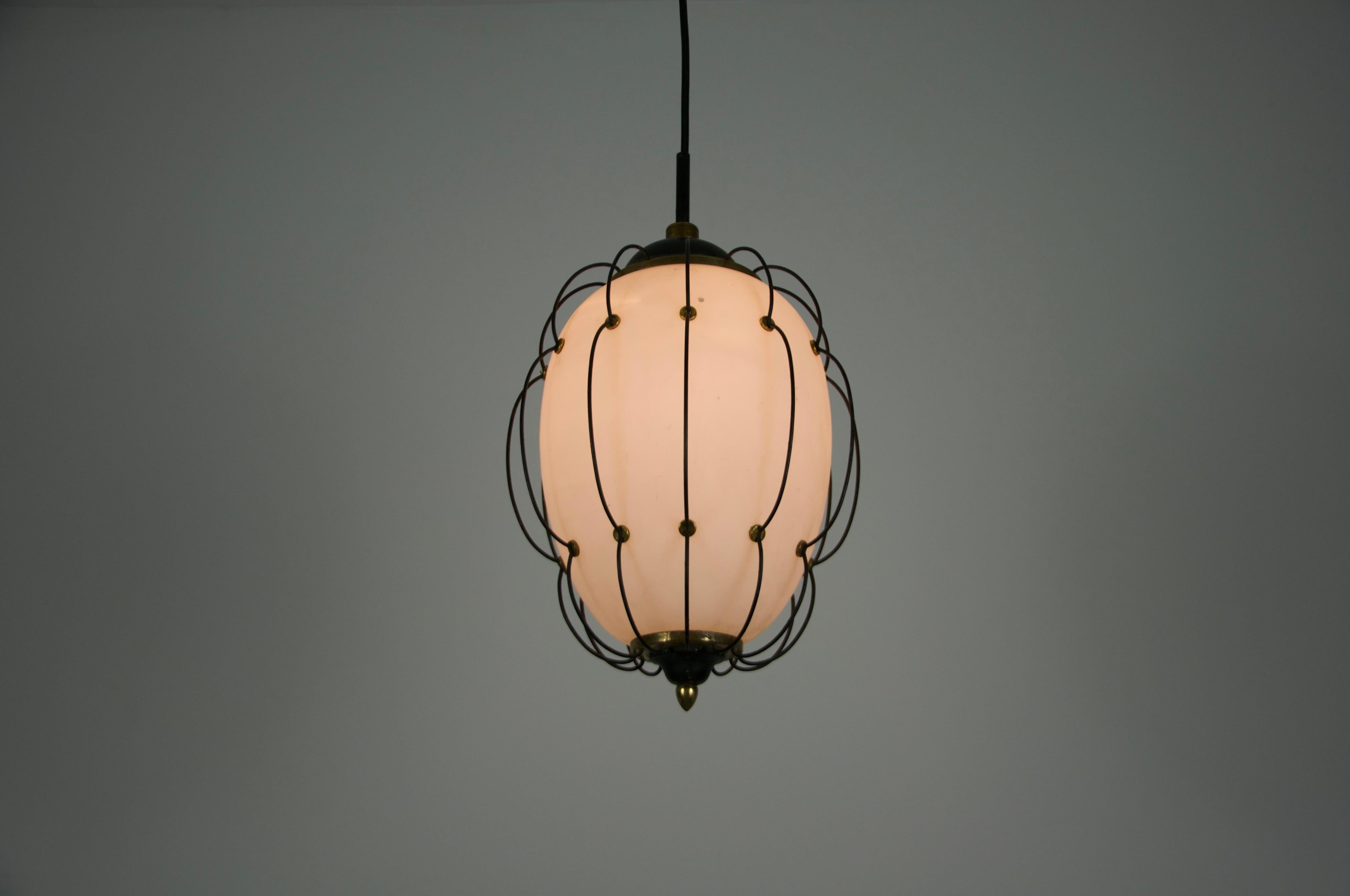 Rare Pendant Lamp by Angelo Lelli for Arredoluce, 1950s For Sale 5