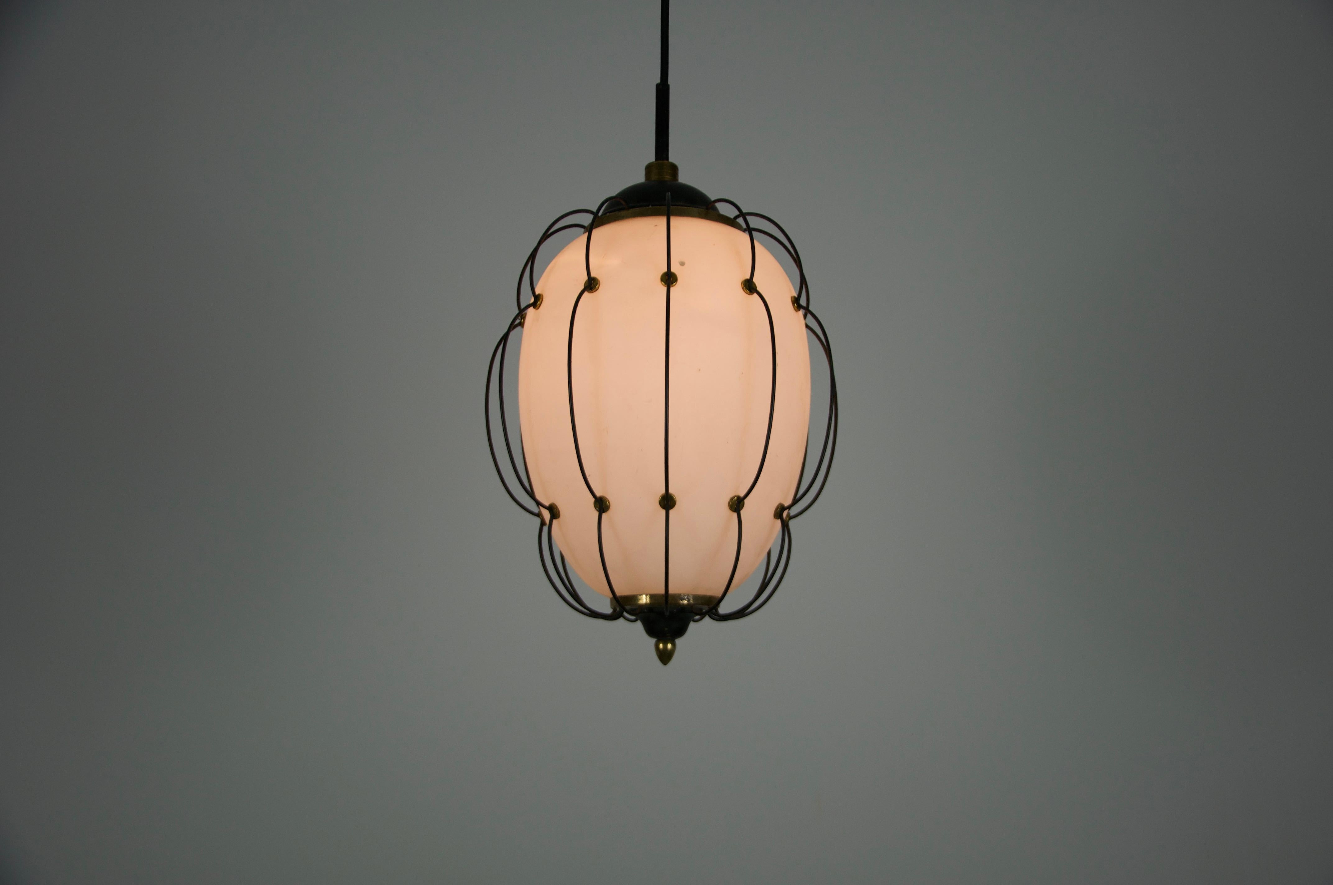Rare Pendant Lamp by Angelo Lelli for Arredoluce, 1950s For Sale 6