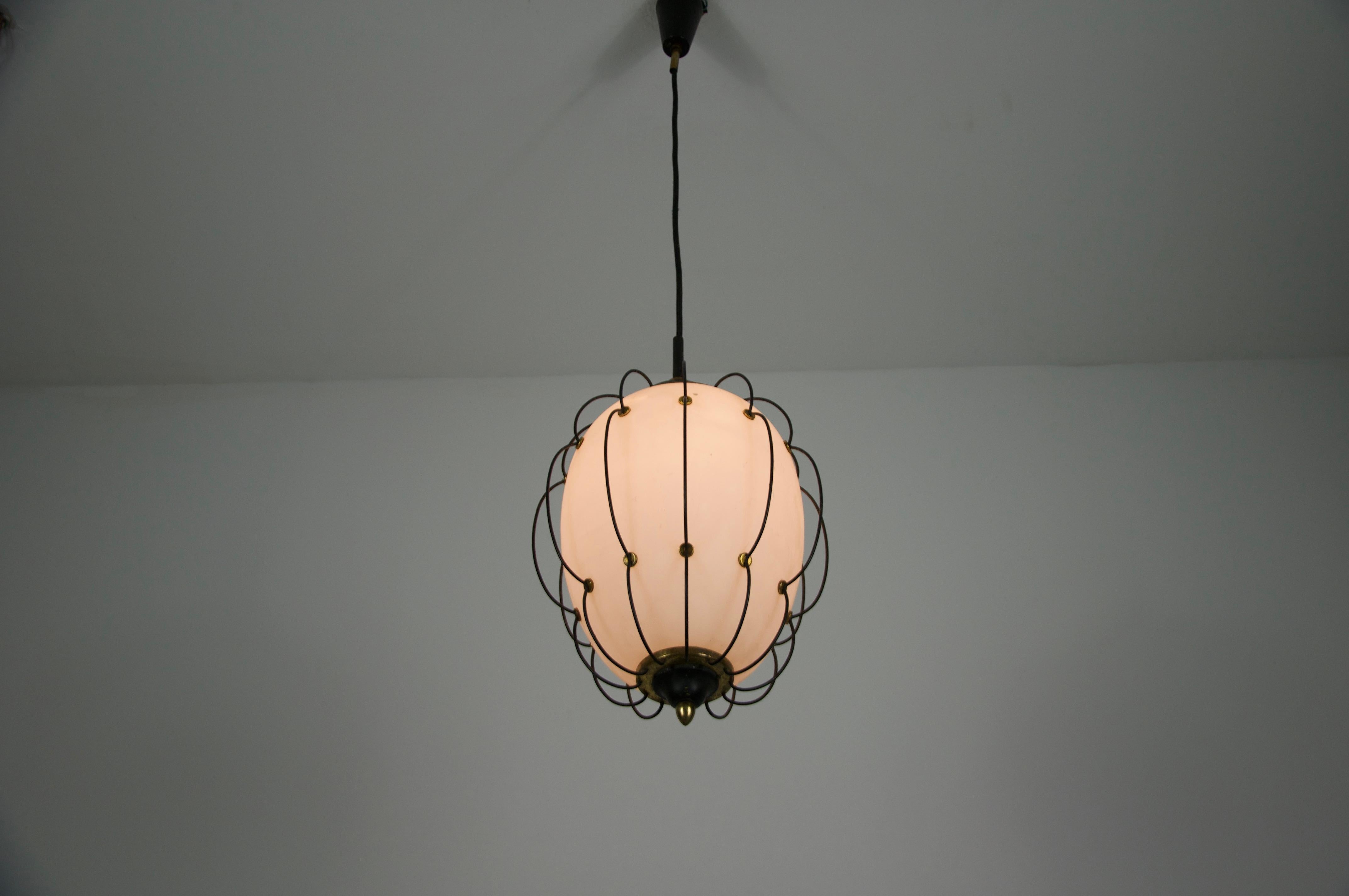 Rare Pendant Lamp by Angelo Lelli for Arredoluce, 1950s For Sale 8