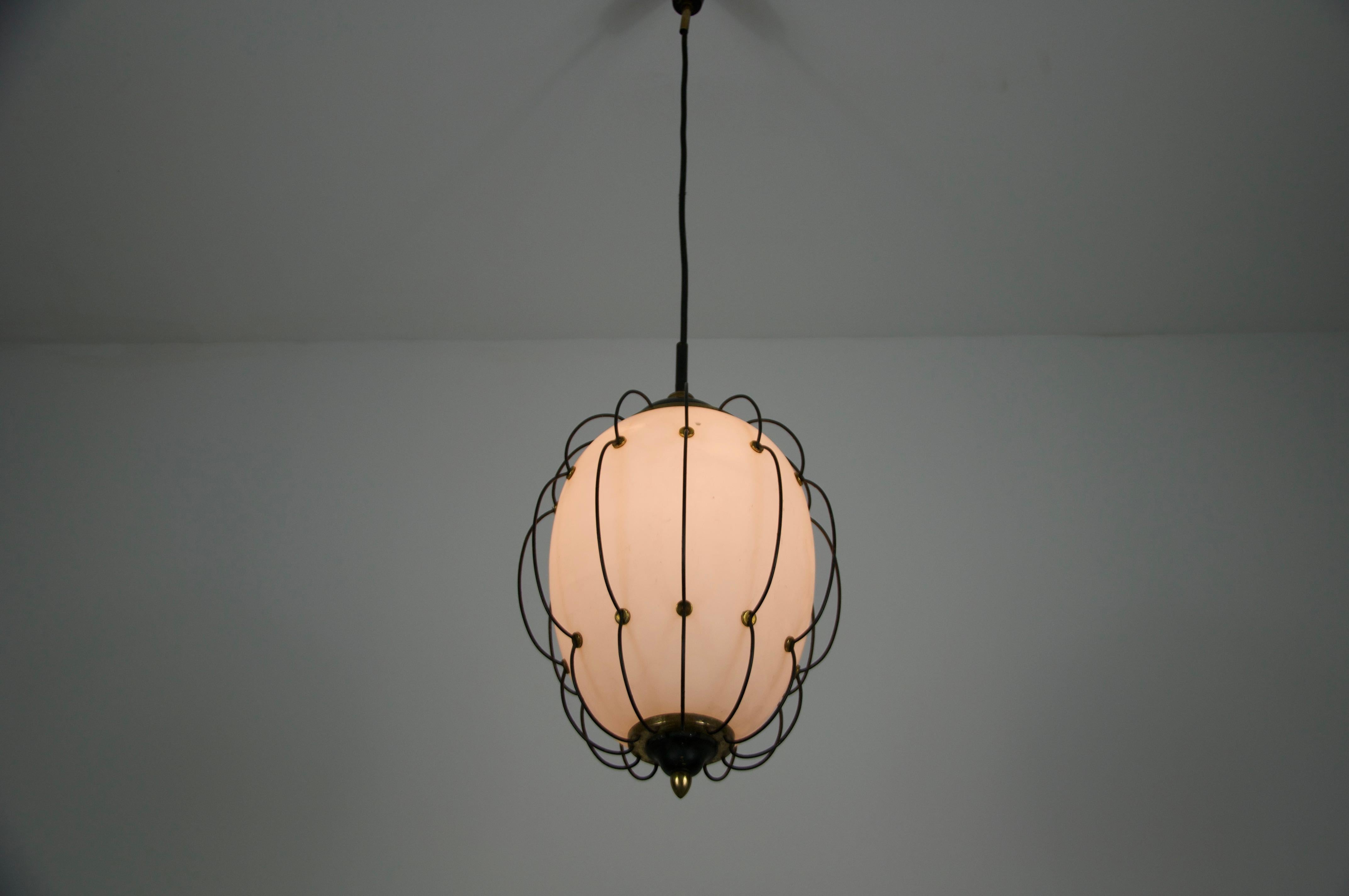 Rare Pendant Lamp by Angelo Lelli for Arredoluce, 1950s For Sale 9