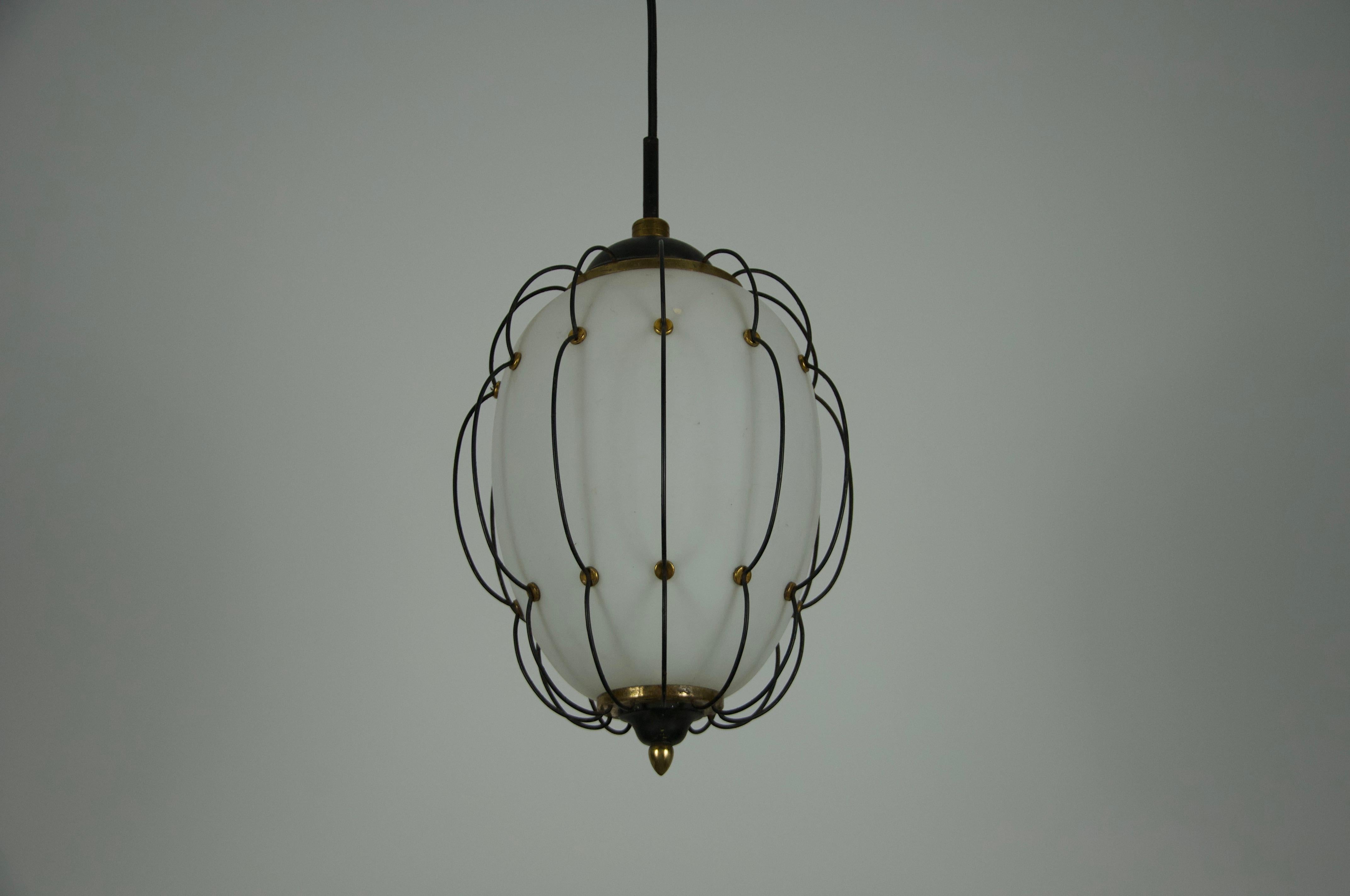 Mid-Century Modern Rare Pendant Lamp by Angelo Lelli for Arredoluce, 1950s For Sale
