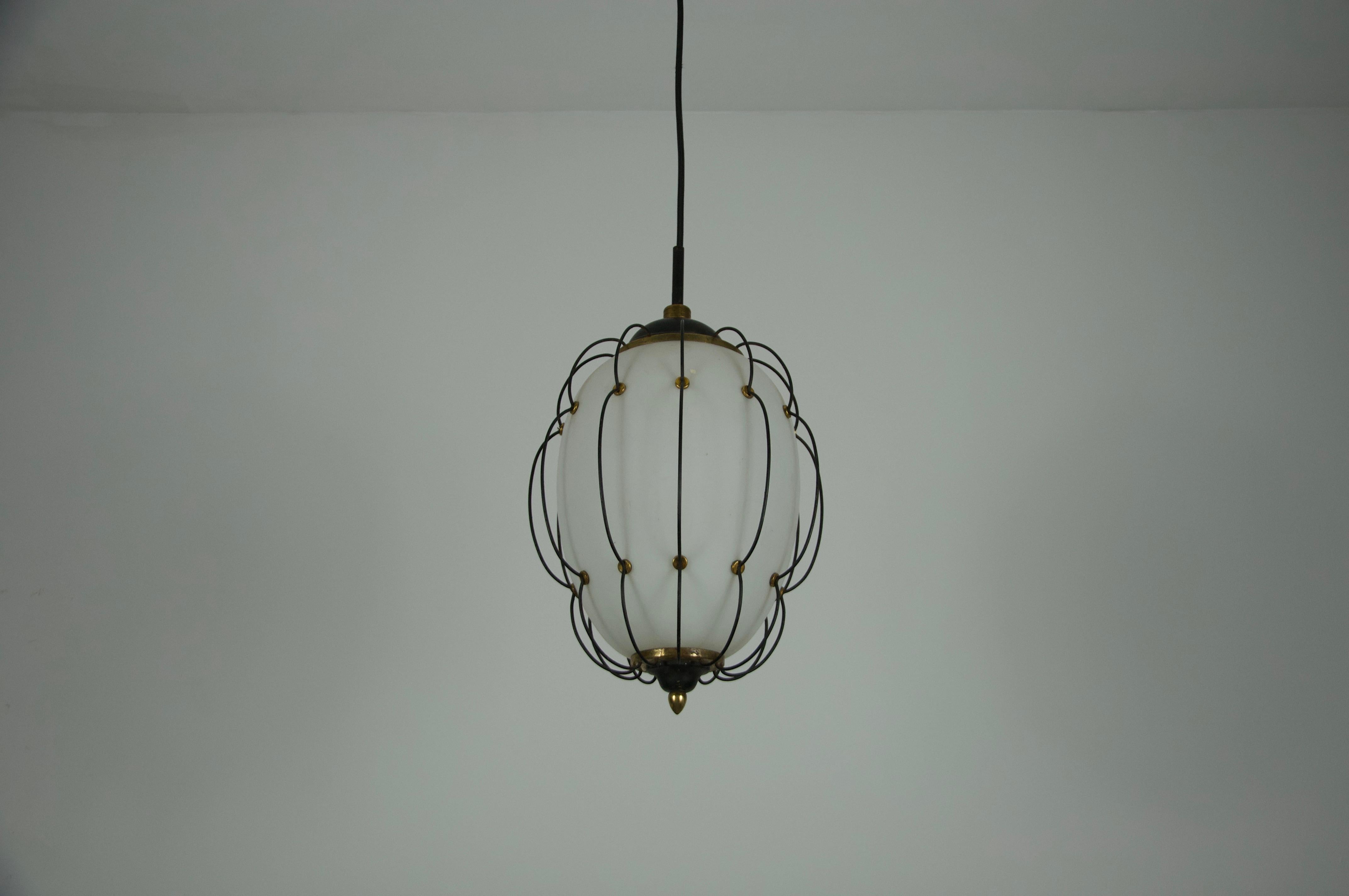 Mid-20th Century Rare Pendant Lamp by Angelo Lelli for Arredoluce, 1950s For Sale