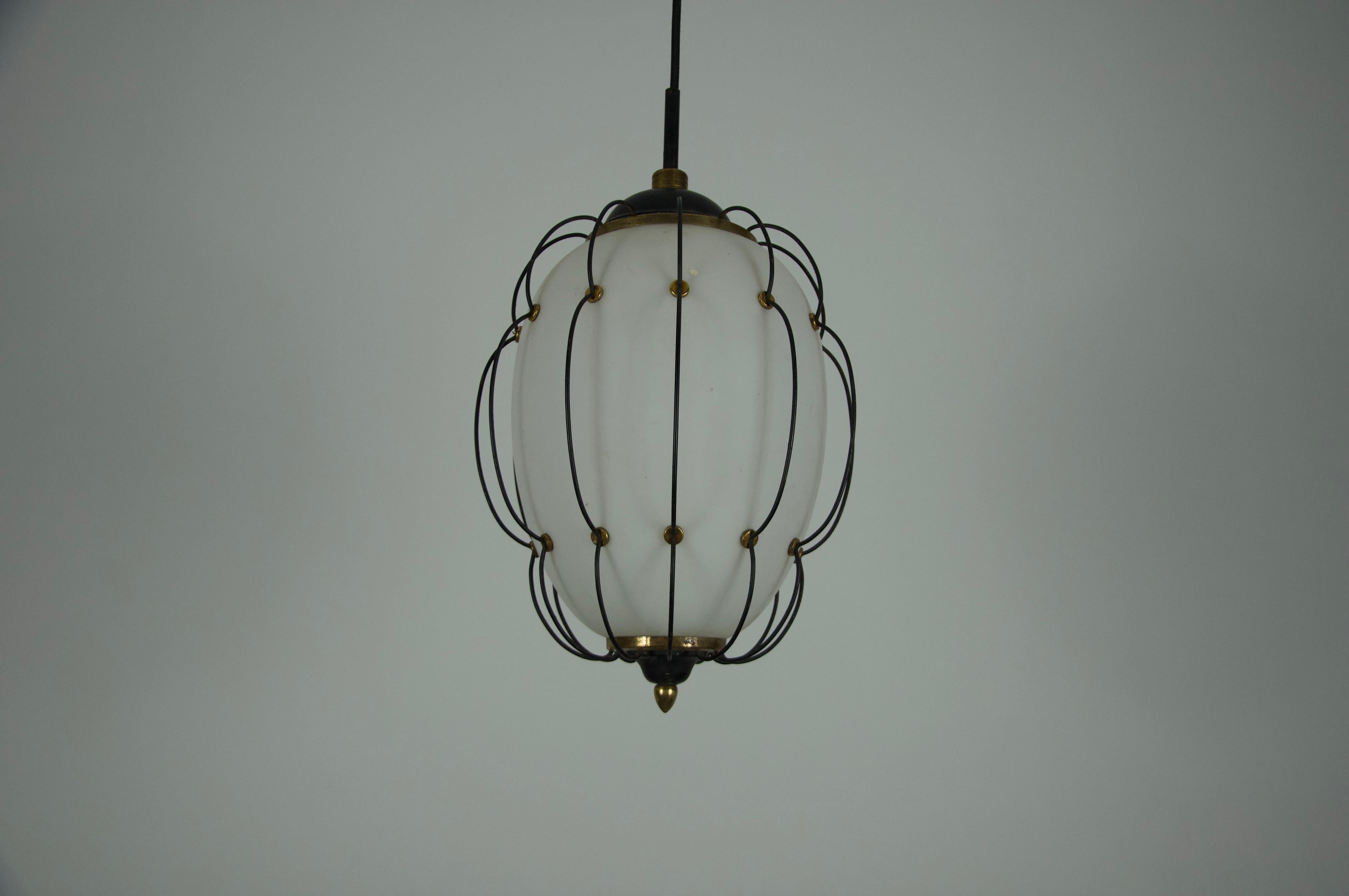 Rare Pendant Lamp by Angelo Lelli for Arredoluce, 1950s For Sale 1