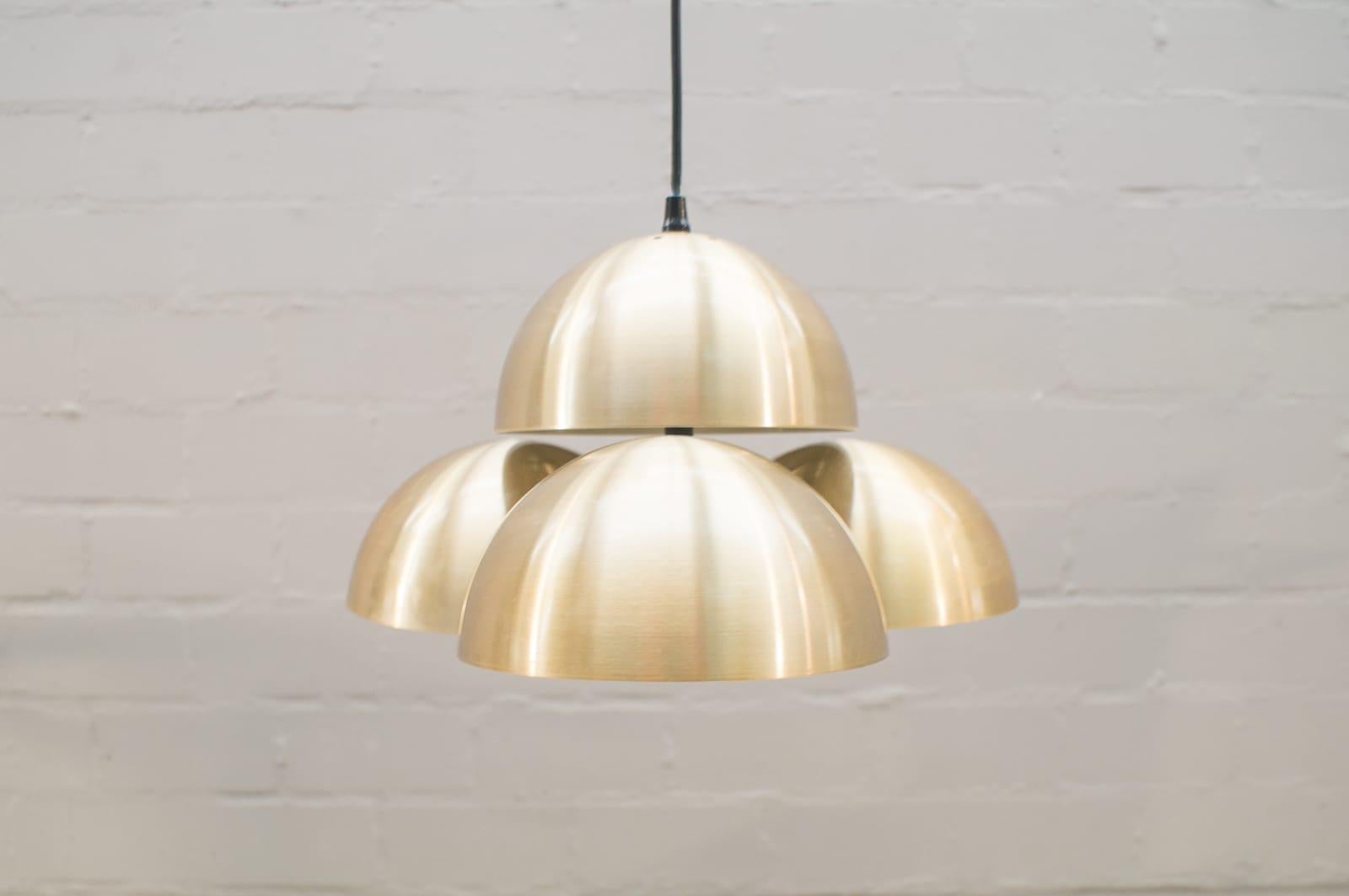 Extremely rare and impressive Mid-Century Modern pendant lamp in the style of Maija Liisa Komulainen for RAAK, Amsterdam, the Netherlands. This lamp seems to be a pendant version of famous 'Cantharel' table lamp. But I have no proof of it.