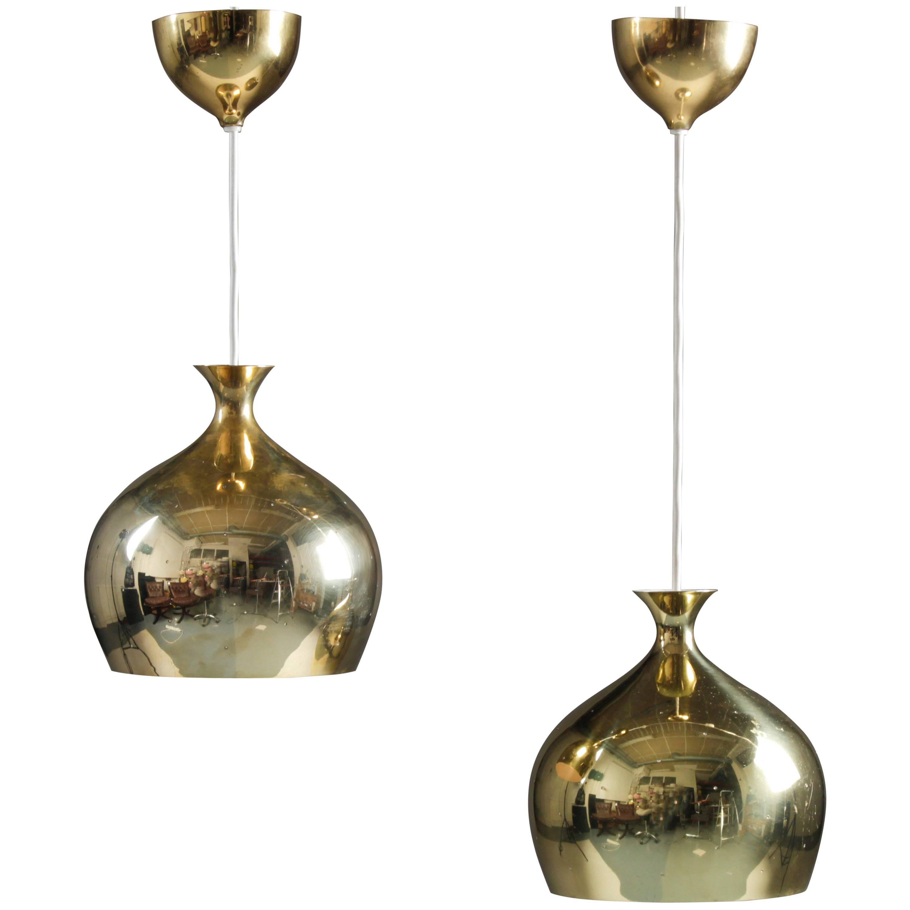 Rare Pendants in Perforated Brass by Helge Zimdal