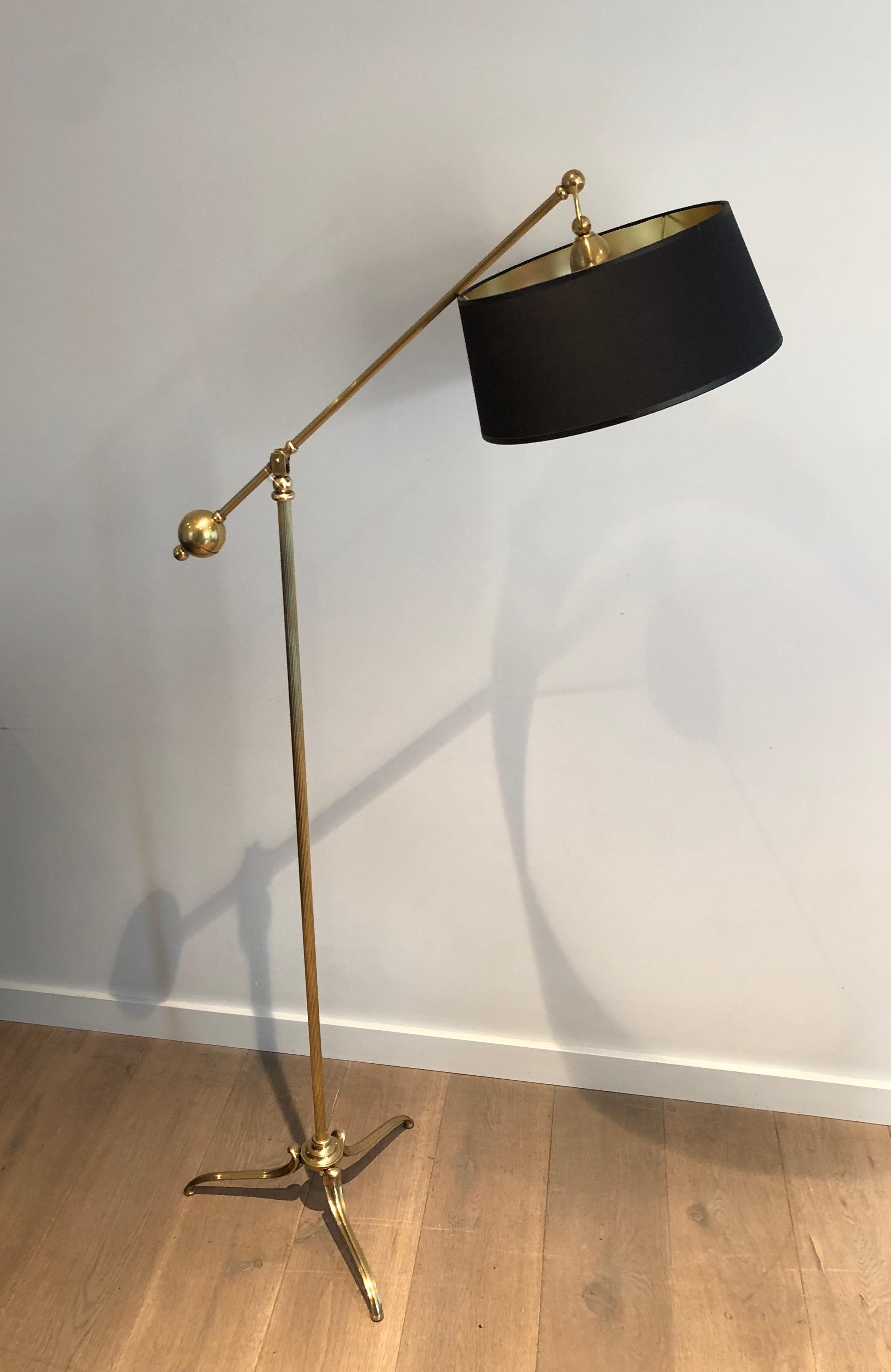 Rare Pendulum Brass Floor Lamp 10