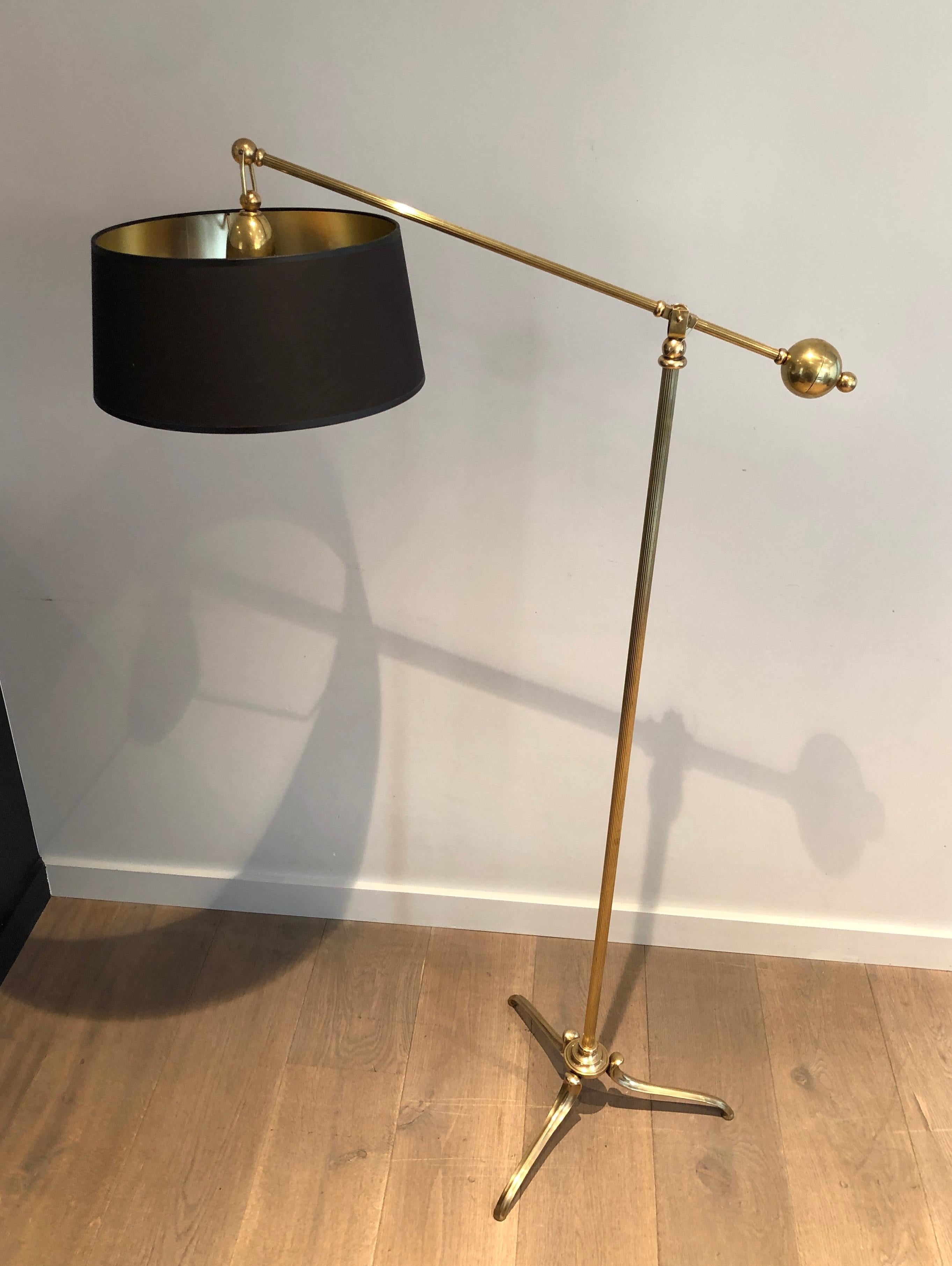 Mid-Century Modern Rare Pendulum Brass Floor Lamp