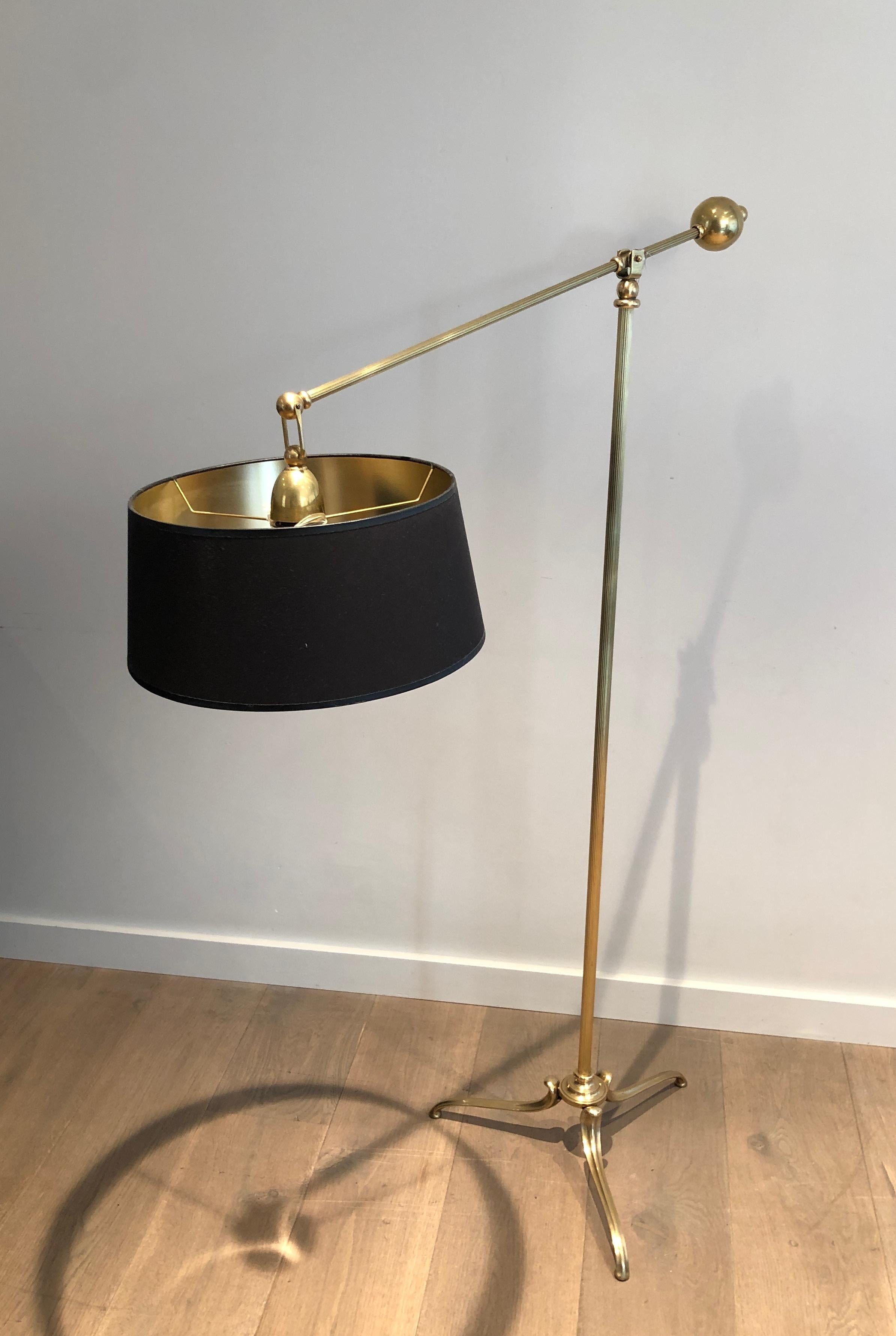Rare Pendulum Brass Floor Lamp In Good Condition In Marcq-en-Barœul, Hauts-de-France