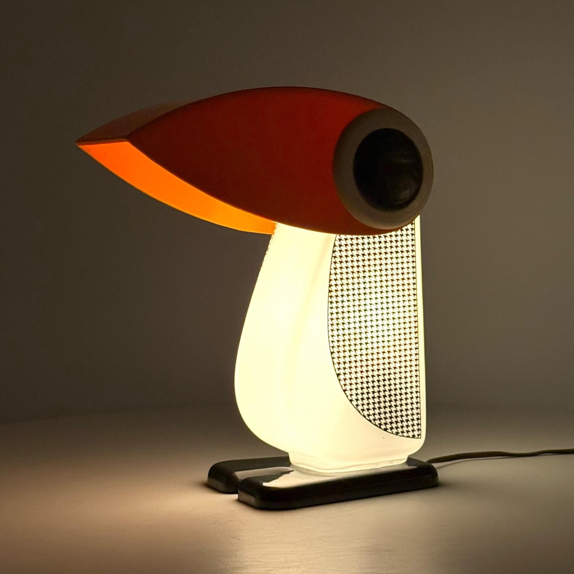 Rare Penguin Lamp by Fernando Cassetta for Tacman Manara in Orange, 1970s 4