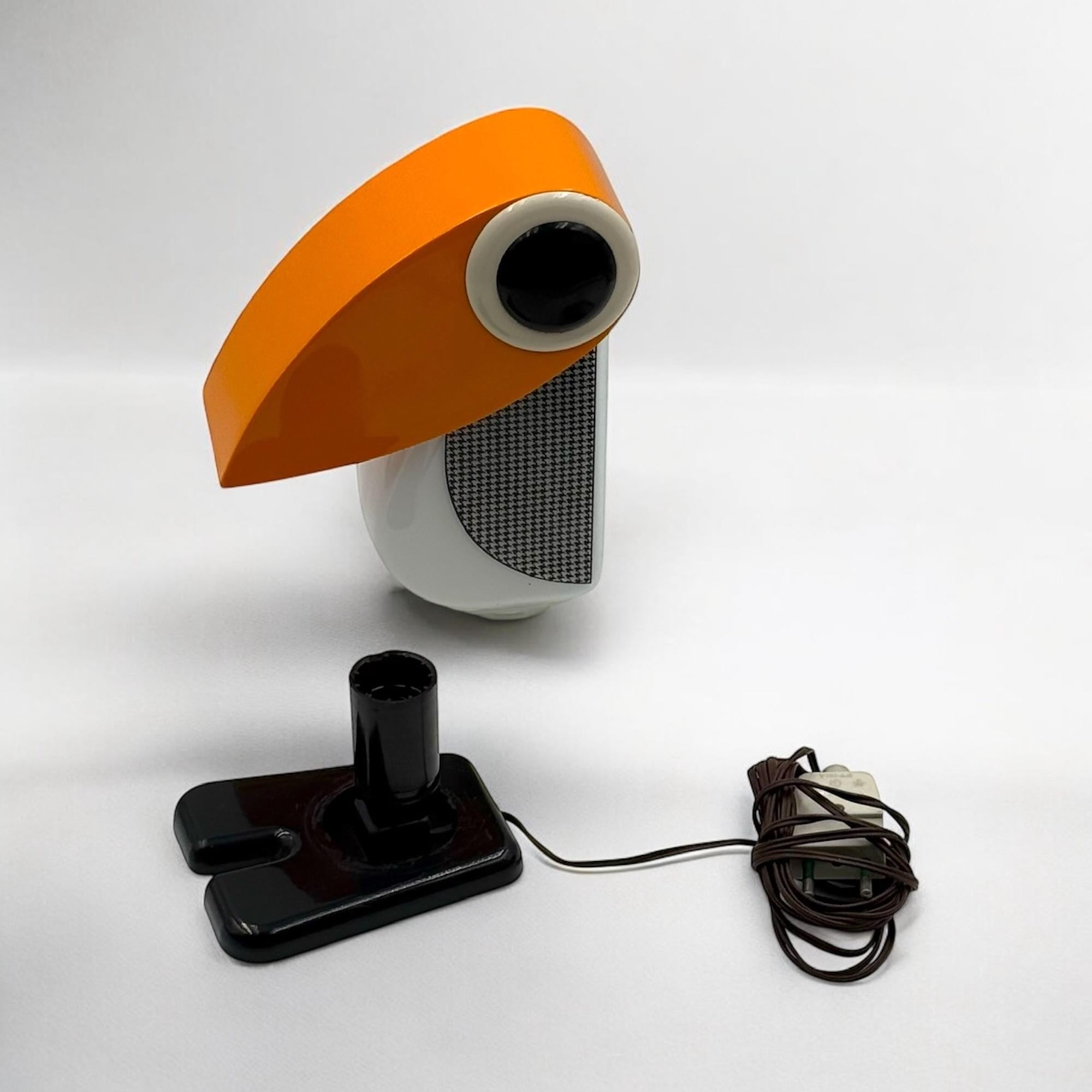 Plastic Rare Penguin Lamp by Fernando Cassetta for Tacman Manara in Orange, 1970s