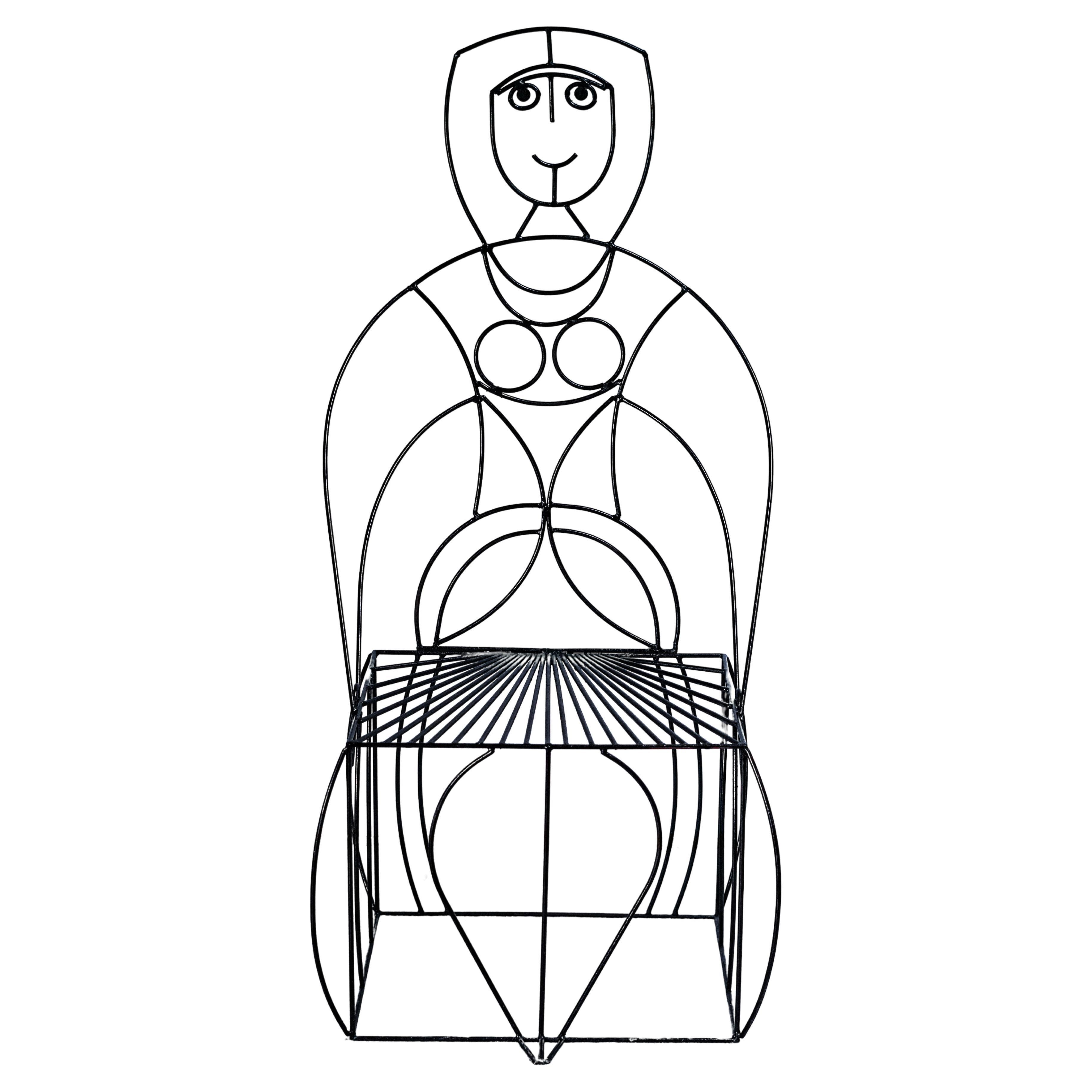 Rare 'People Chair' by John Risley, Hand-Welded Steel, Mid-Century Modern
