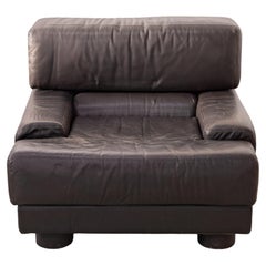 Rare Percival Lafer Chair in Dark Brown Leather 