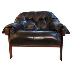 Rare Percival Lafer MP-41 Lounge Chair in Leather, Brazil 1970s