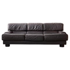 Rare Percival Lafer Sofa in Dark Brown Leather