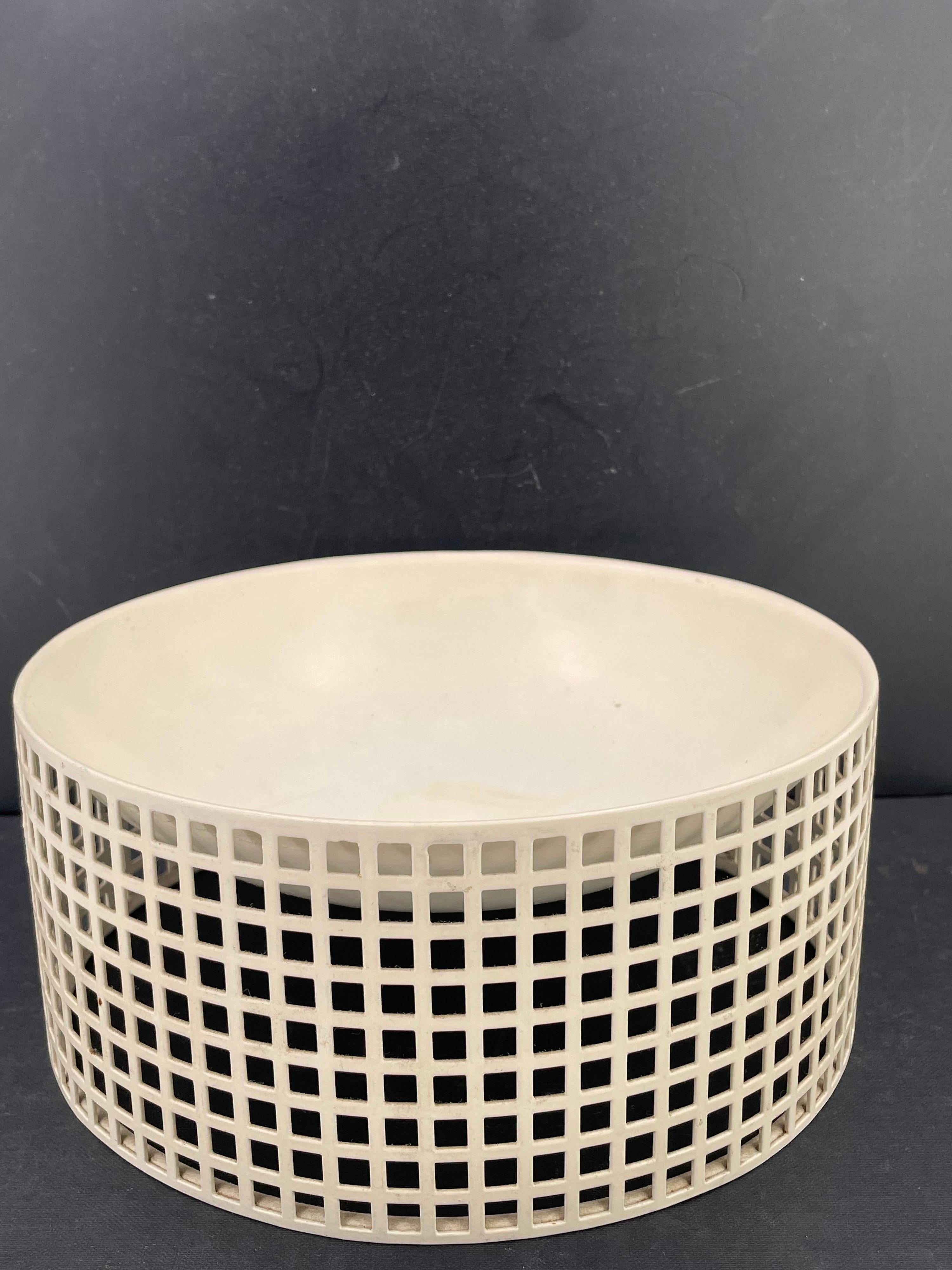 Post-Modern Rare Perforated Metal Bowl Designed by Joseph Hoffman for Bieffeplast