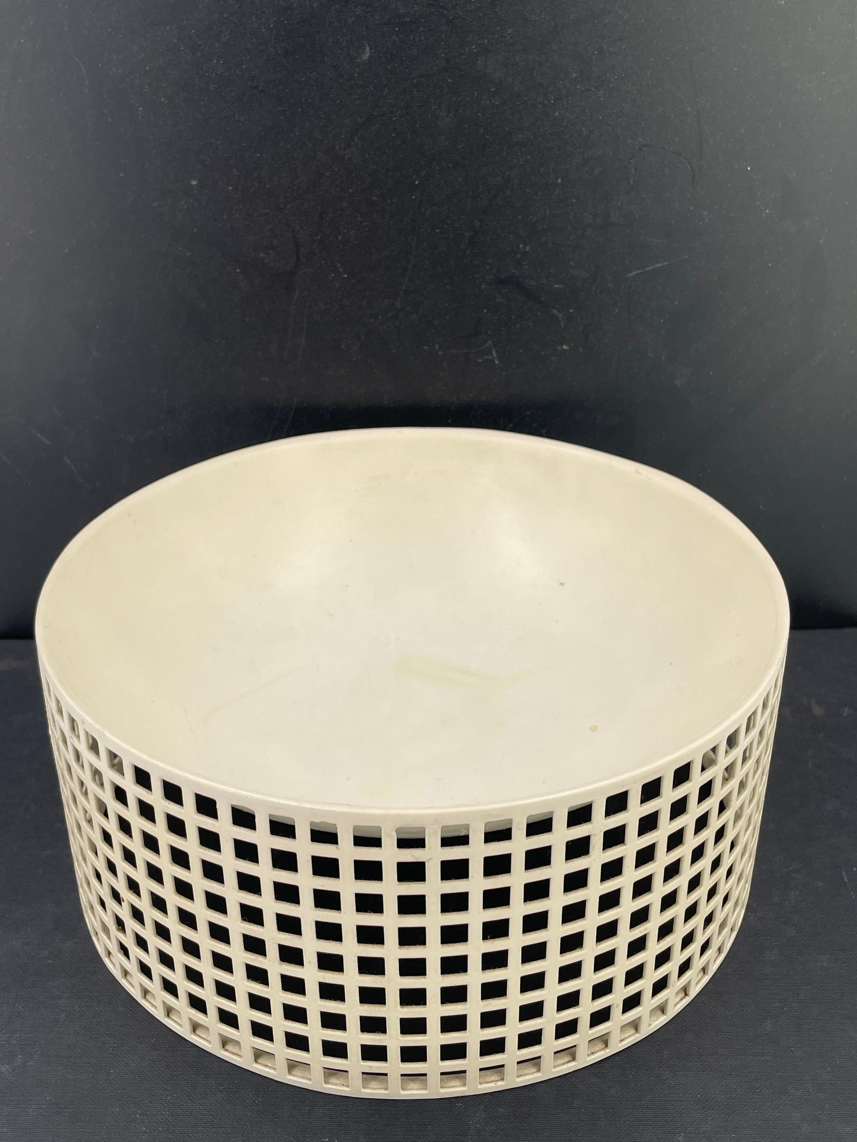 Italian Rare Perforated Metal Bowl Designed by Joseph Hoffman for Bieffeplast