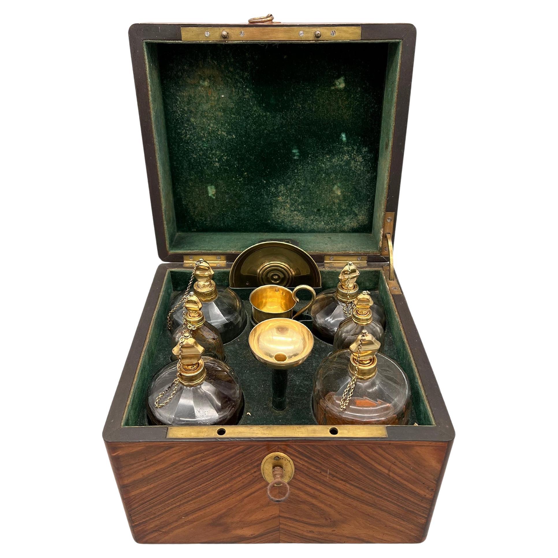 Rare perfume cellar or travel scent box, Berthet manufacturer, France 1798/1808 For Sale