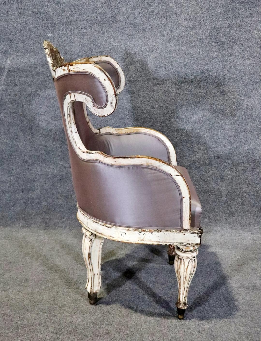 Rare Period 1740-60s era Swedish Gustavian Baroque Bergere Chair For Sale 6