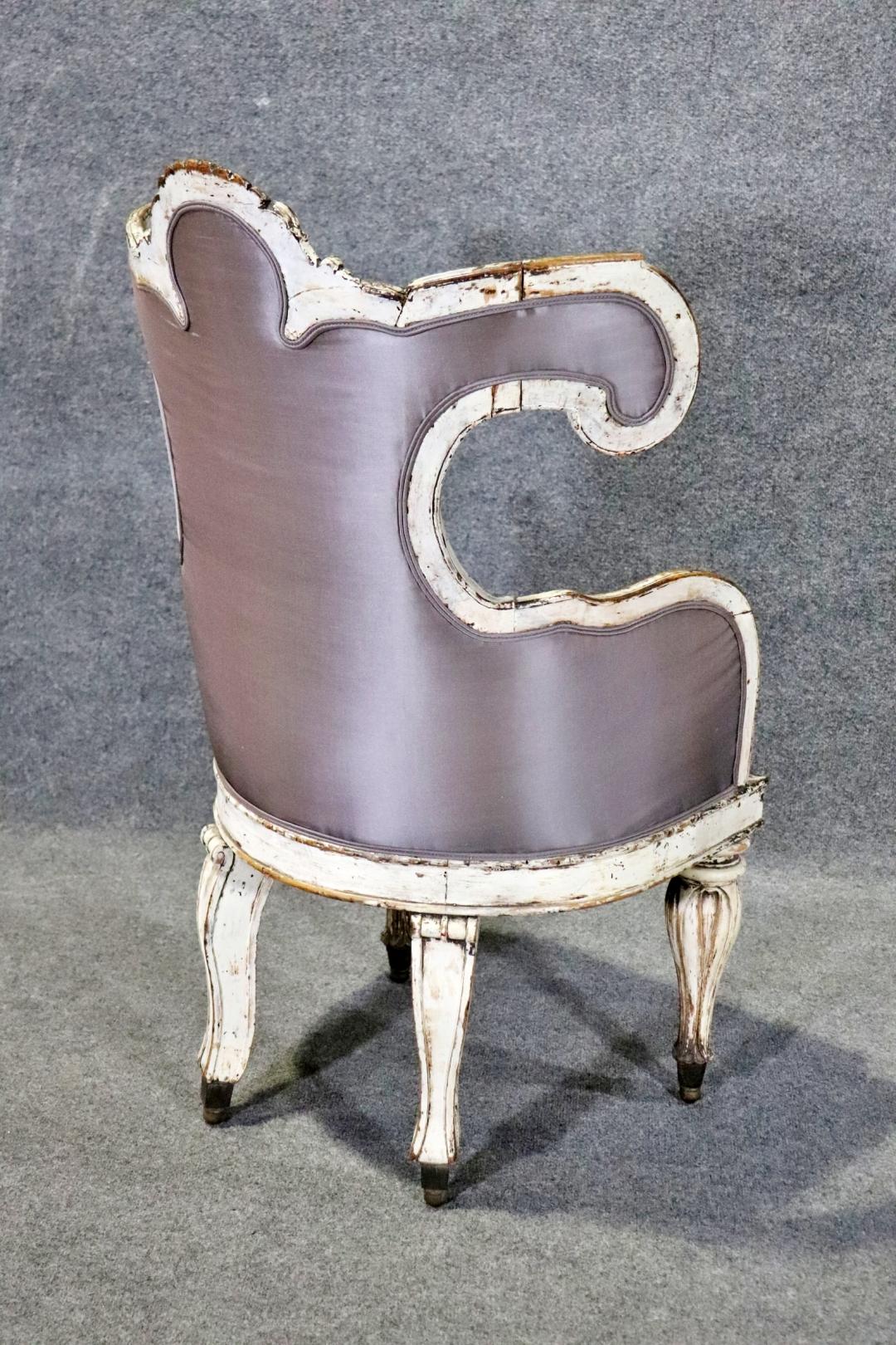 Mid-18th Century Rare Period 1740-60s era Swedish Gustavian Baroque Bergere Chair For Sale