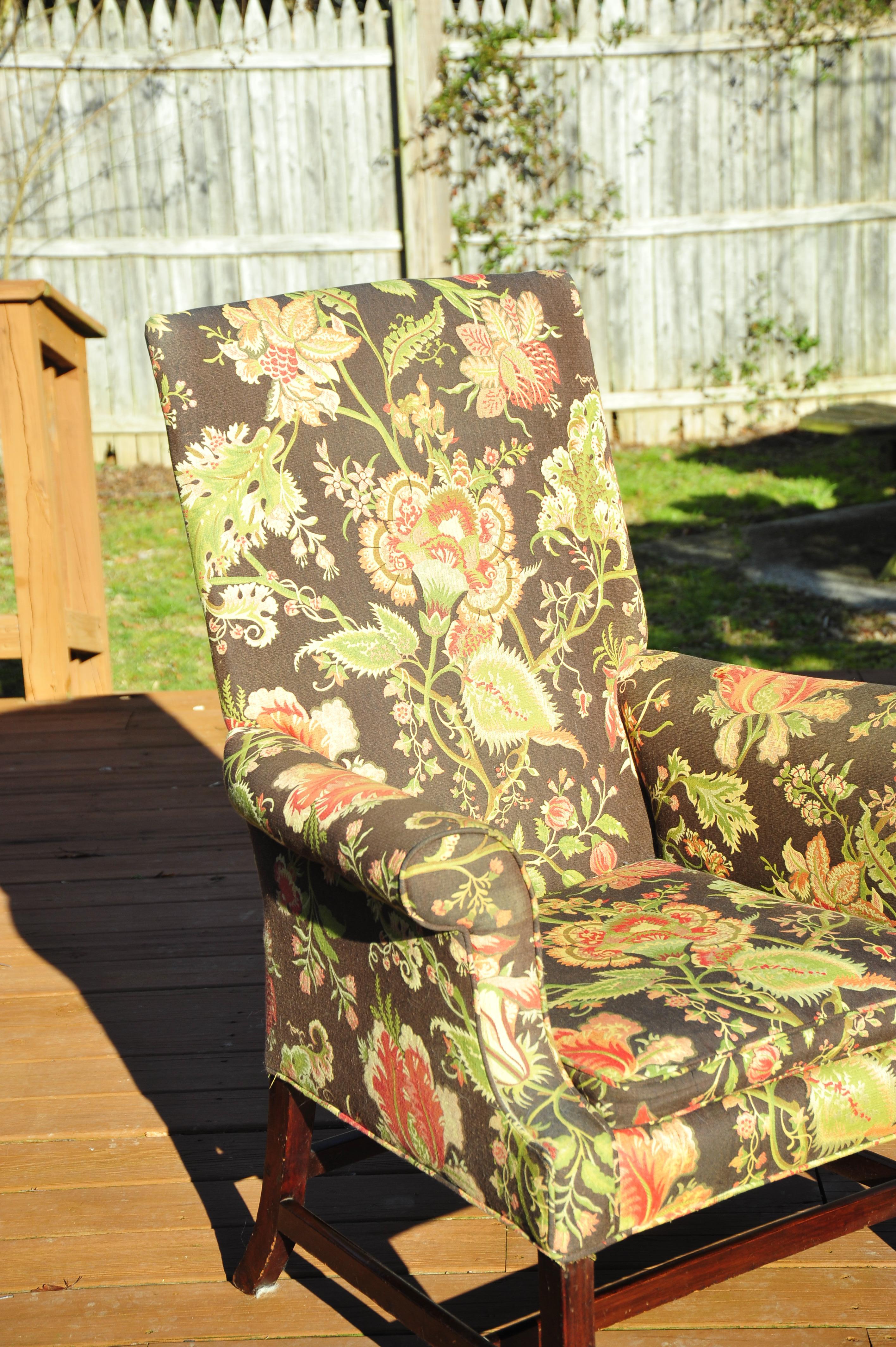 Rare Period English George III Chippendale Library Armchair Chair Circa 1790 For Sale 1