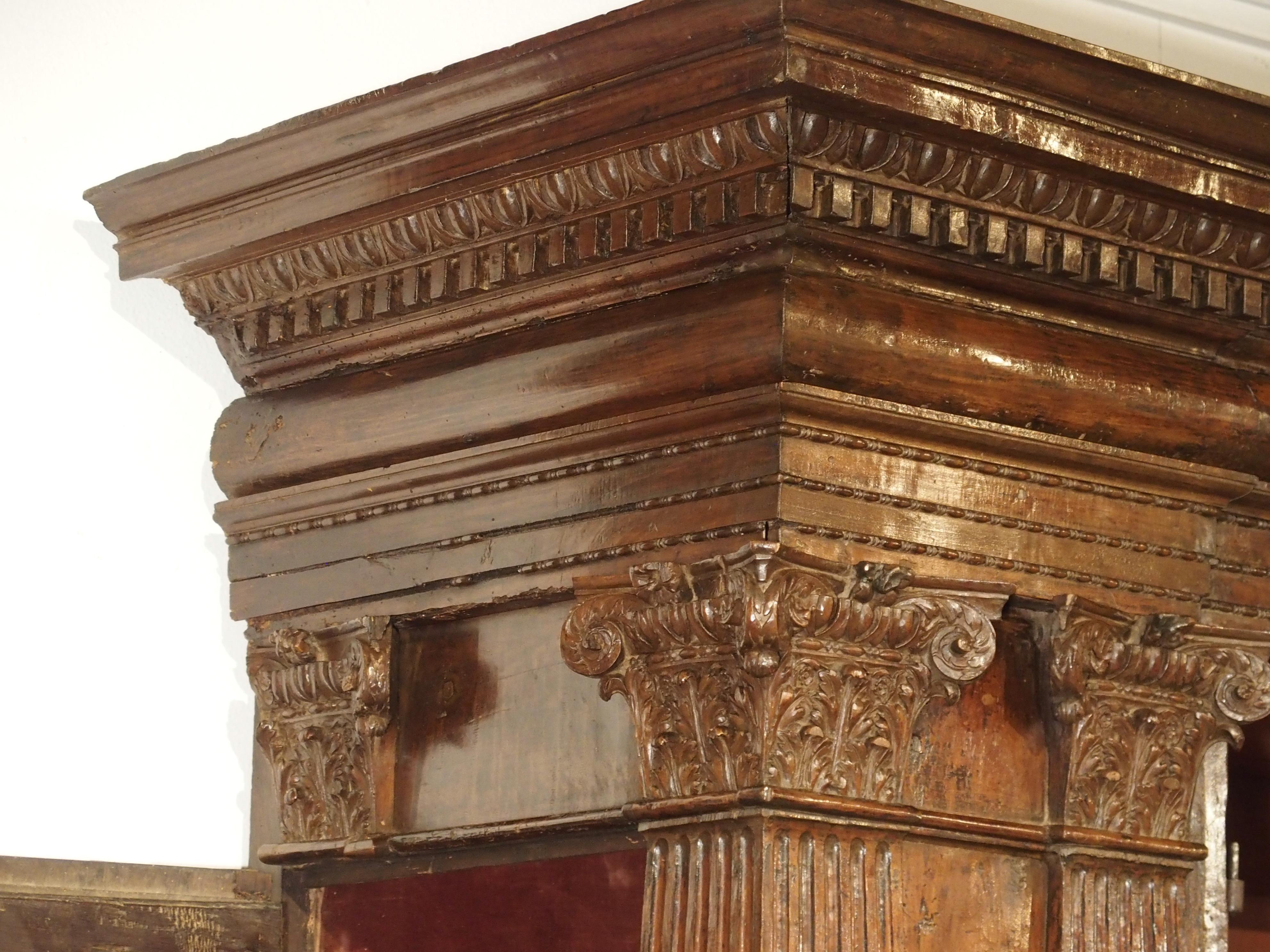 Rare Period Italian Renaissance Walnut Wood Armadio Bookcase 2