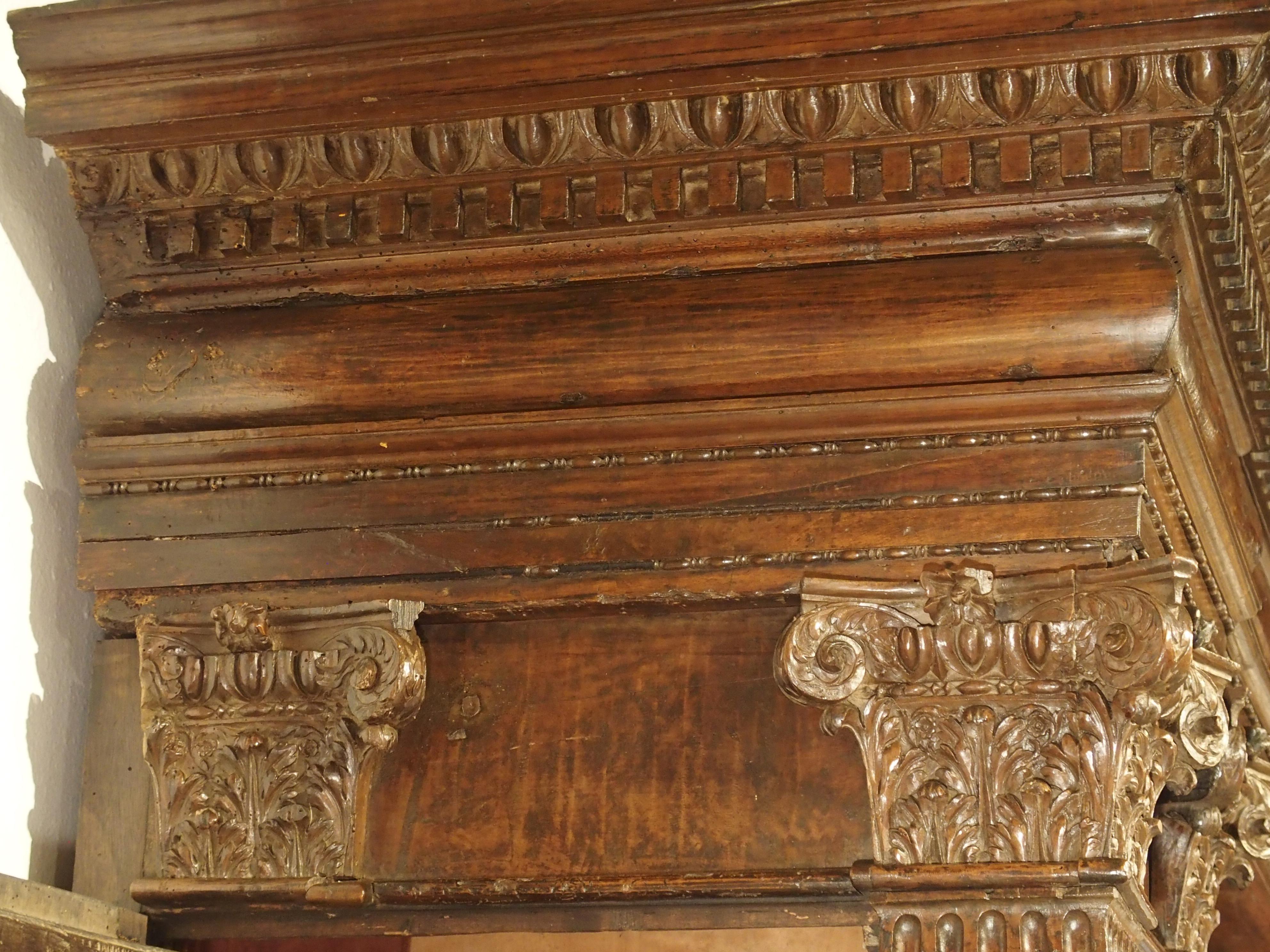 Rare Period Italian Renaissance Walnut Wood Armadio Bookcase 3