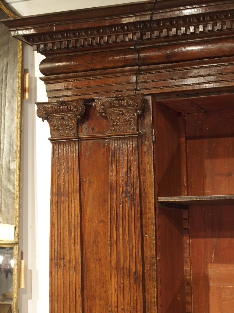Rare Period Italian Renaissance Walnut Wood Armadio Bookcase at 1stDibs