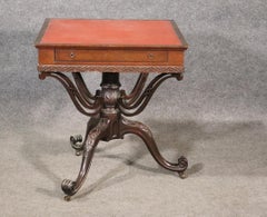 Rare table de jeu d'époque métamorphique irlandaise Chippendale avec plateau en cuir, Crica 1780