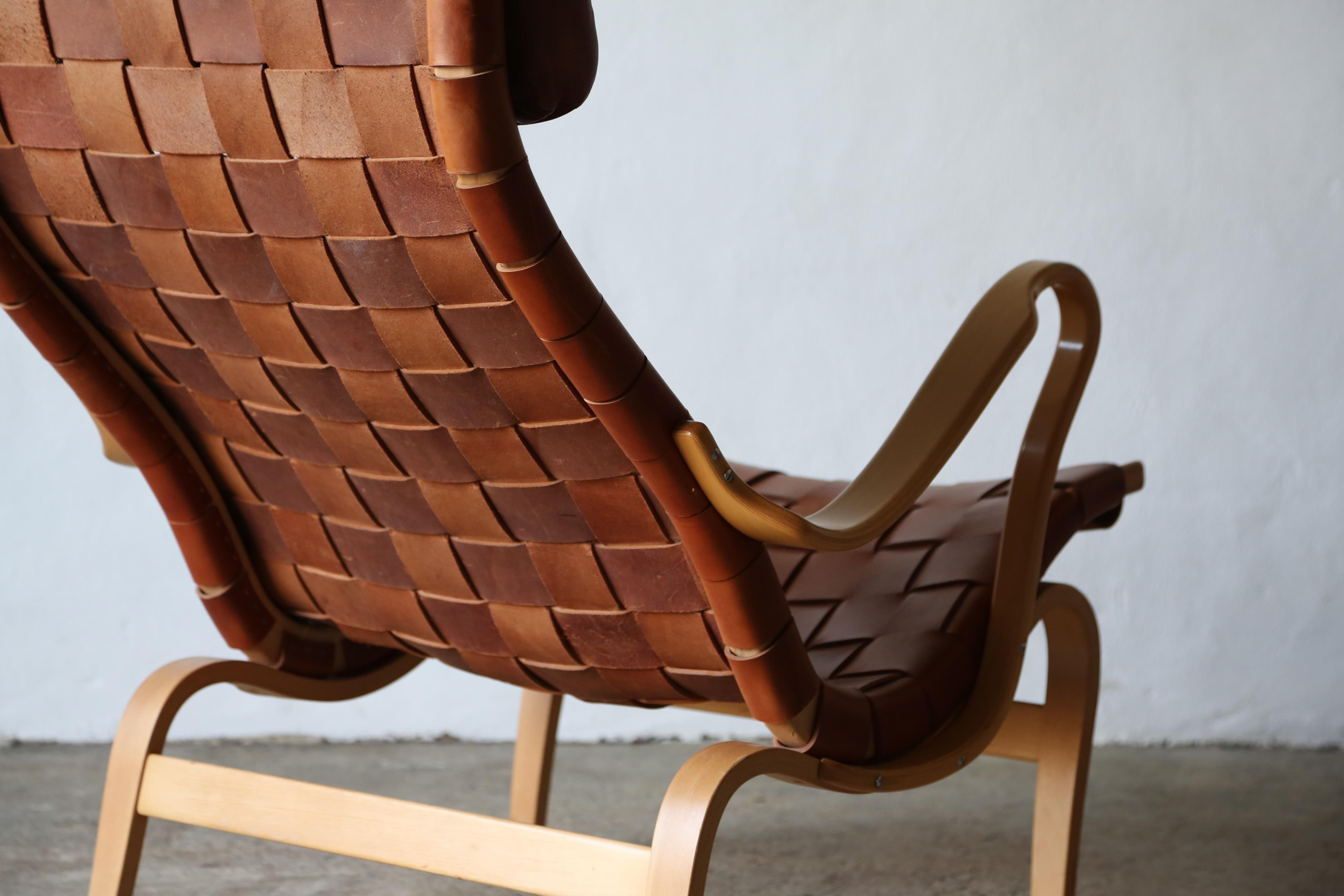 Rare Pernilla Chair in Leather by Bruno Mathsson, Sweden, 1960s 8