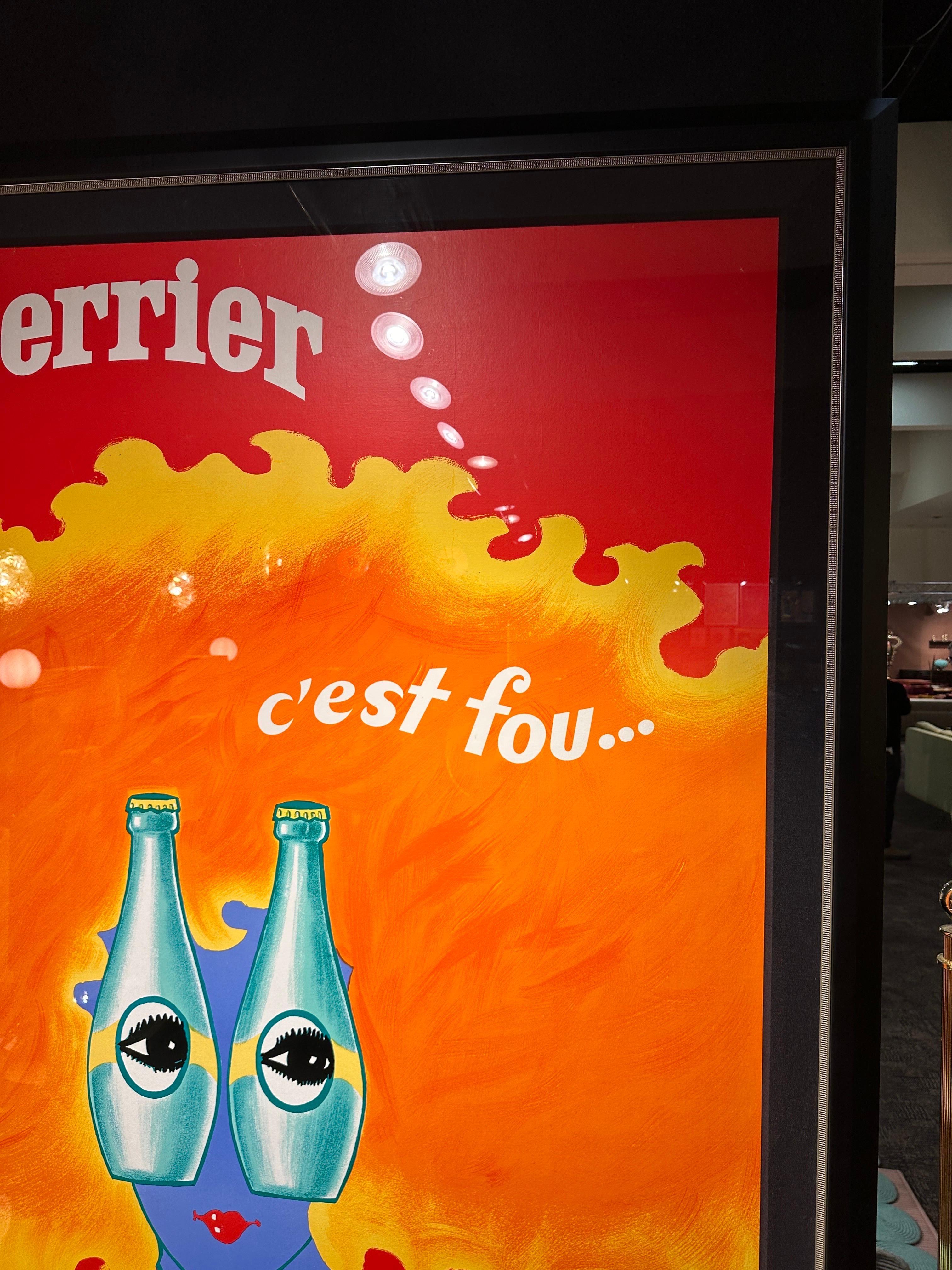 Seltenes Perrier-Poster von Bernard Villemot im Zustand „Gut“ im Angebot in North Hollywood, CA