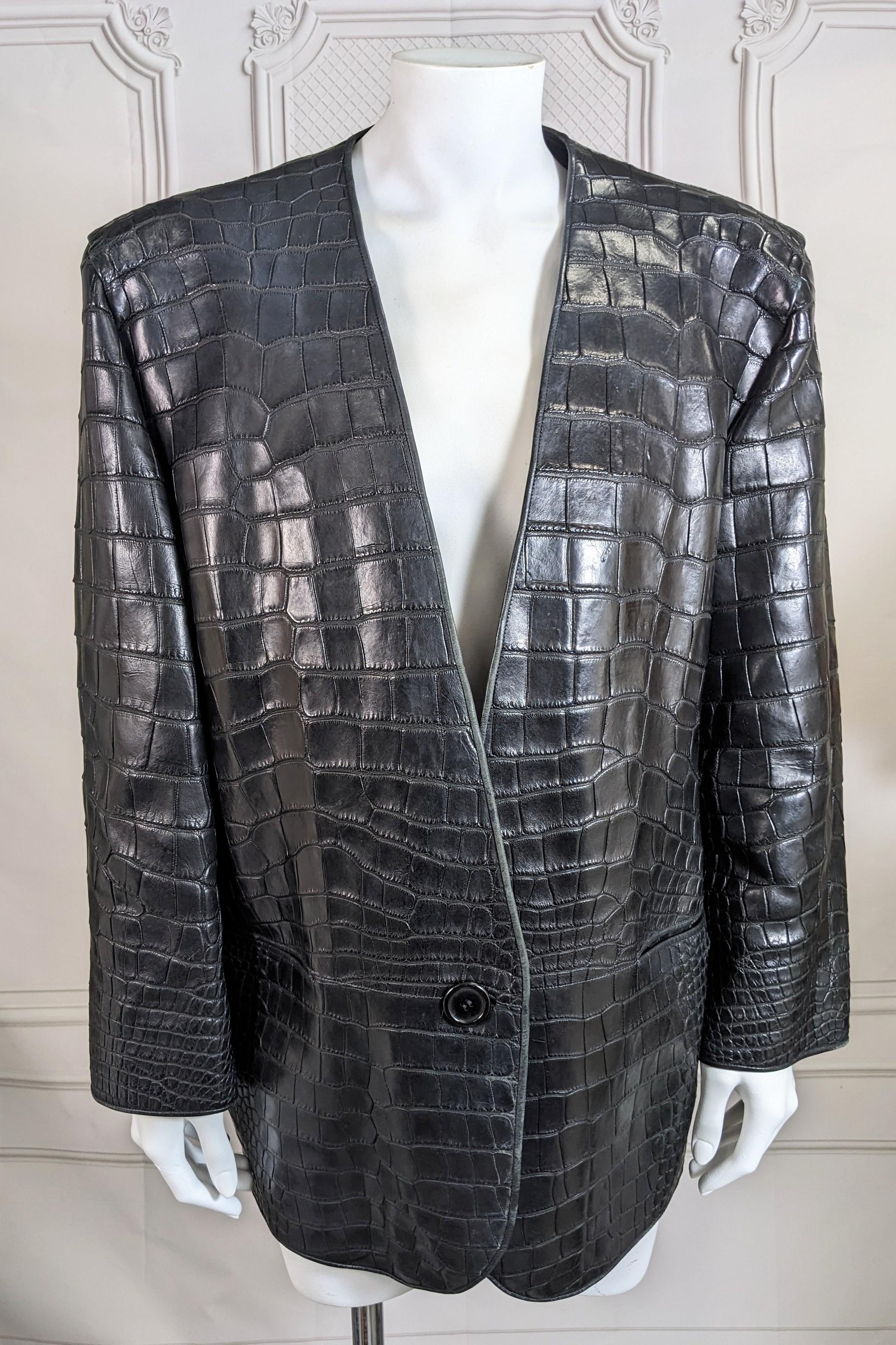 Rare Perry Ellis Crocodile Cardigan For Sale 3