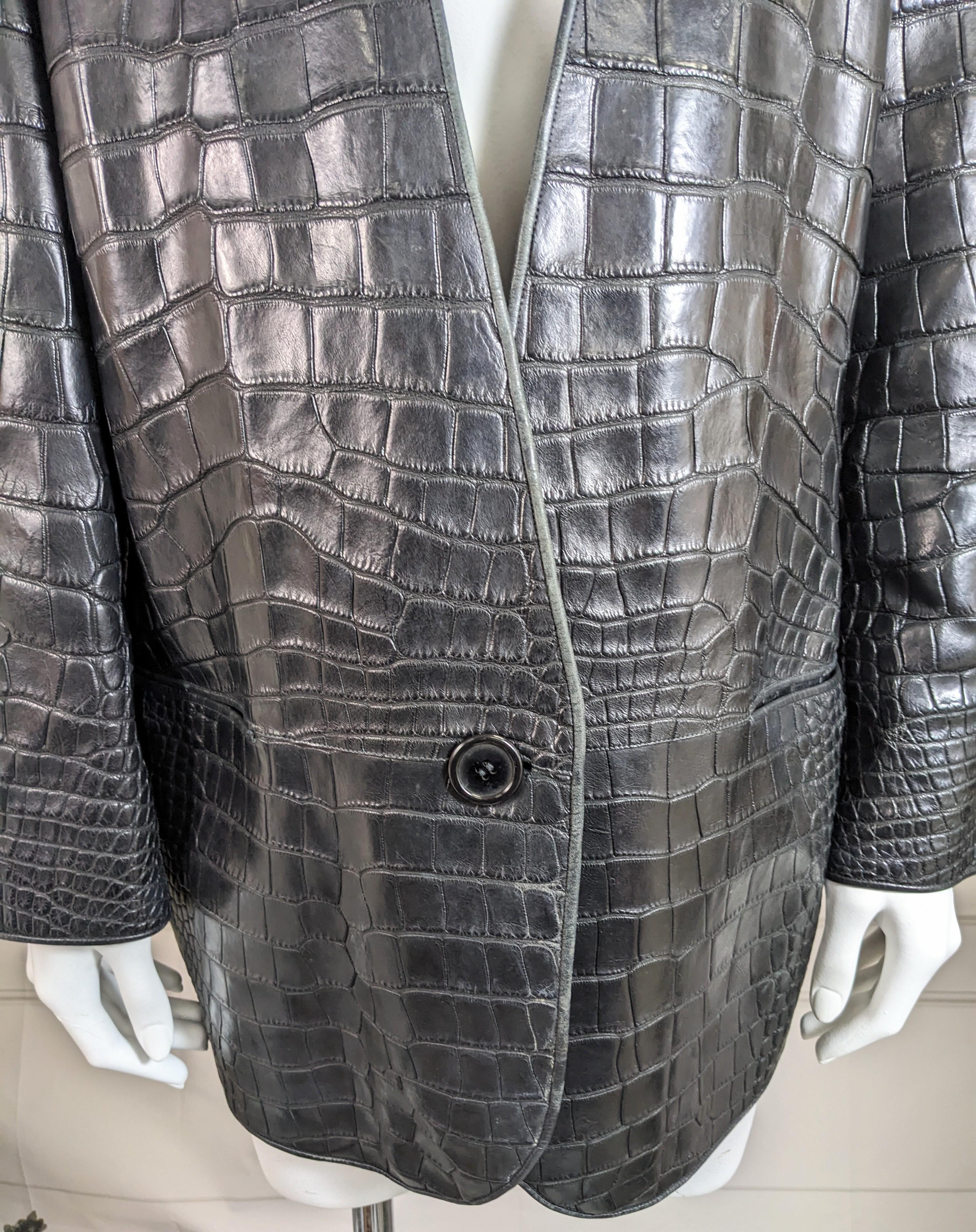 Rare Perry Ellis Crocodile Cardigan For Sale 4
