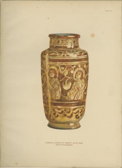 Rare Persian Lustreware Albarello Chromolithograph, Henry Wallis, 1899
