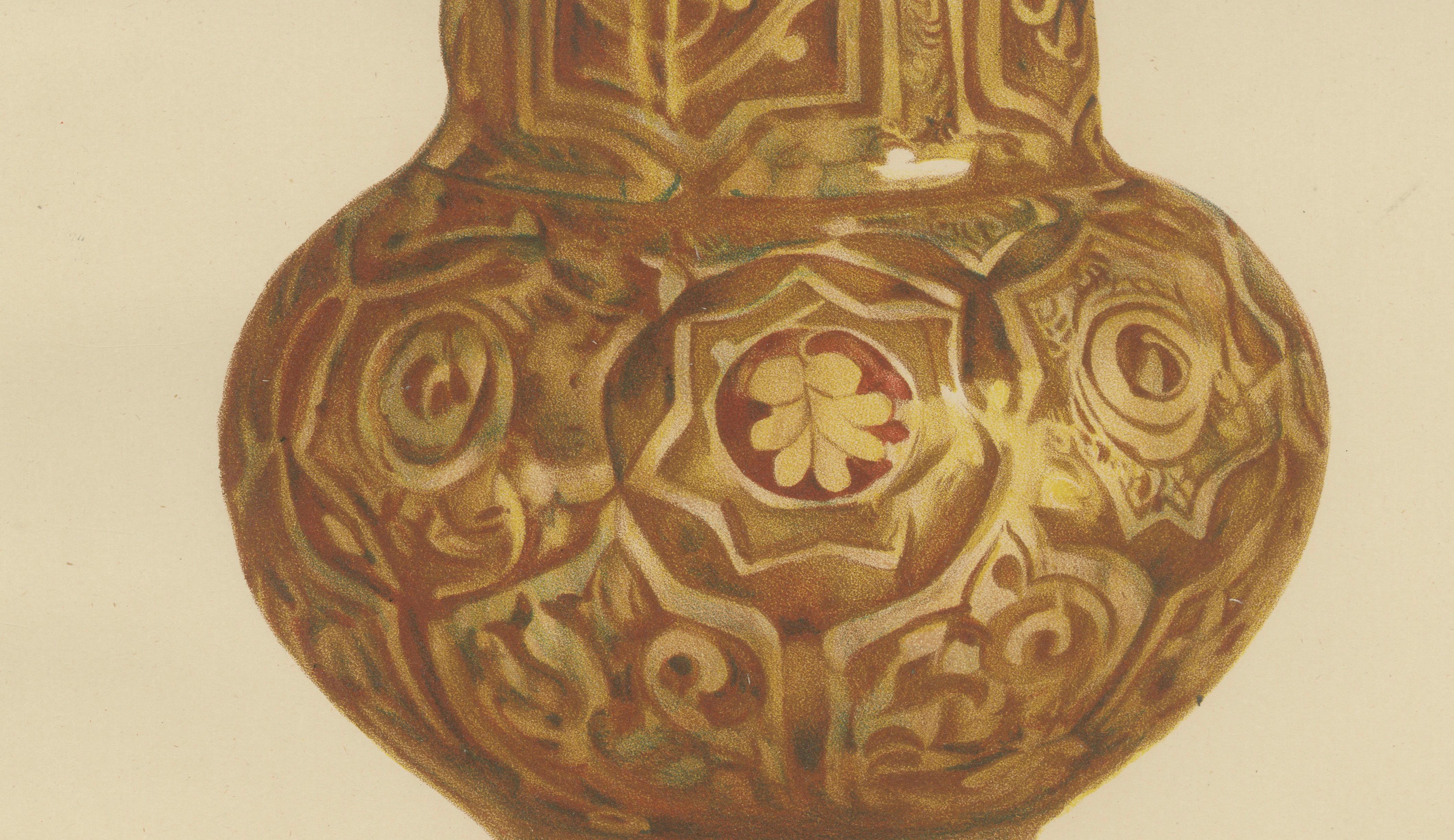 Rare Persian Lustreware Vase Chromolithograph, Henry Wallis, Limited, 1899
