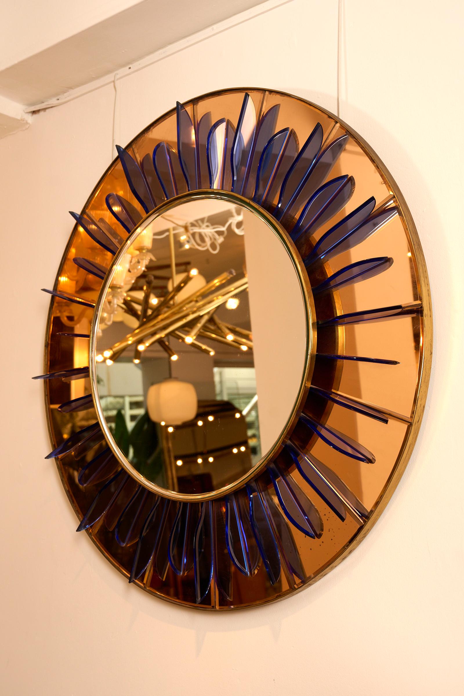 Mid-Century Modern Rare Petal Form Wall Mirror For Sale