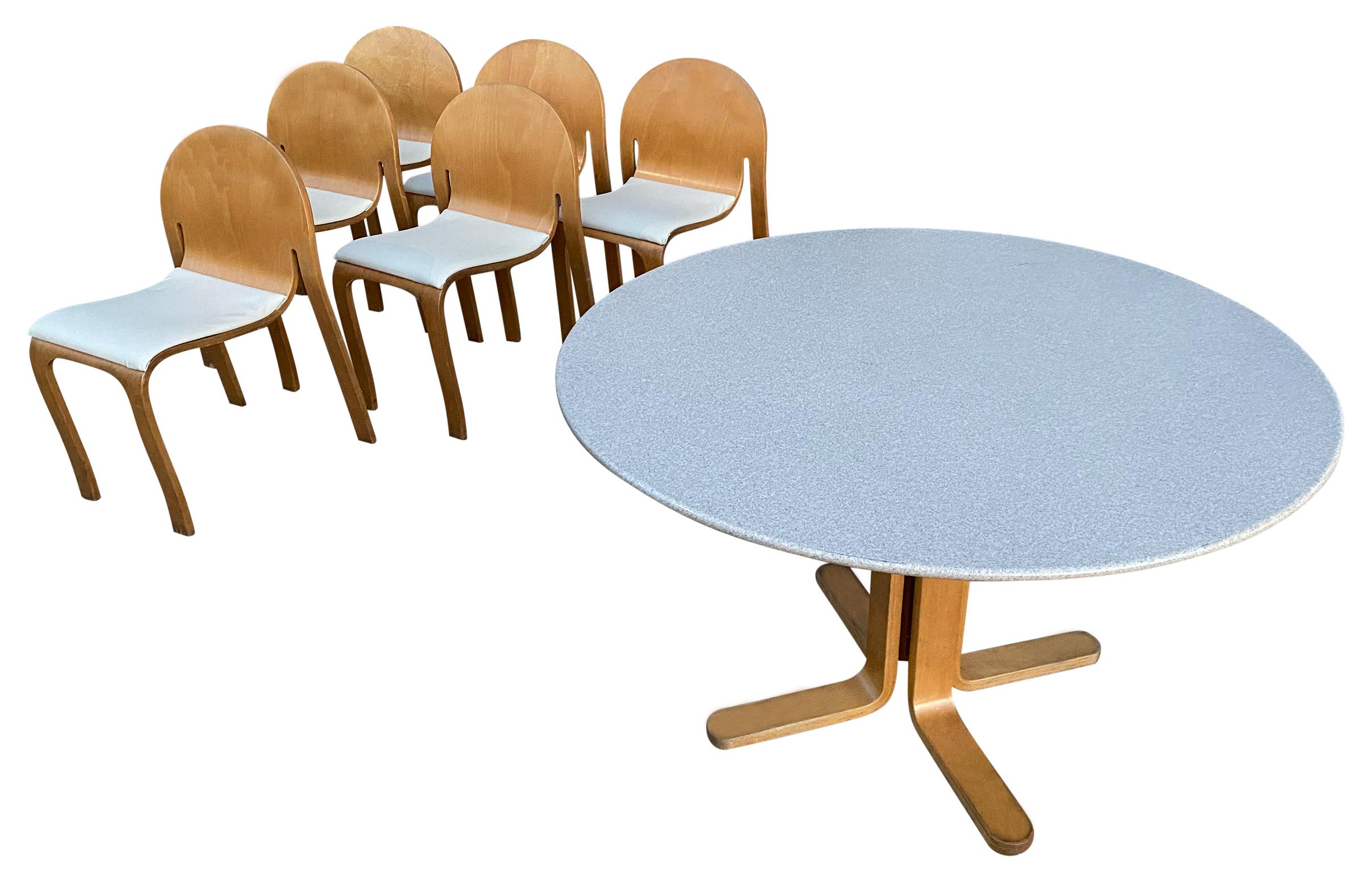 Rare Peter Danko Design Mid-Century Modern Dining Table '6' Chairs Bent Wood 4
