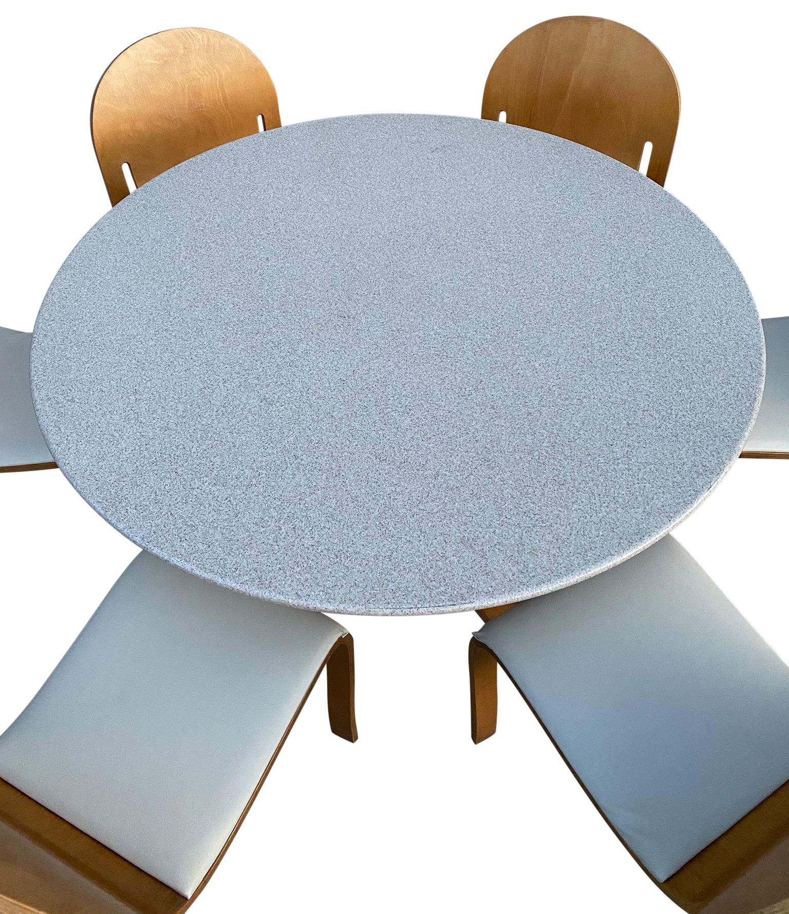 American Rare Peter Danko Design Mid-Century Modern Dining Table '6' Chairs Bent Wood