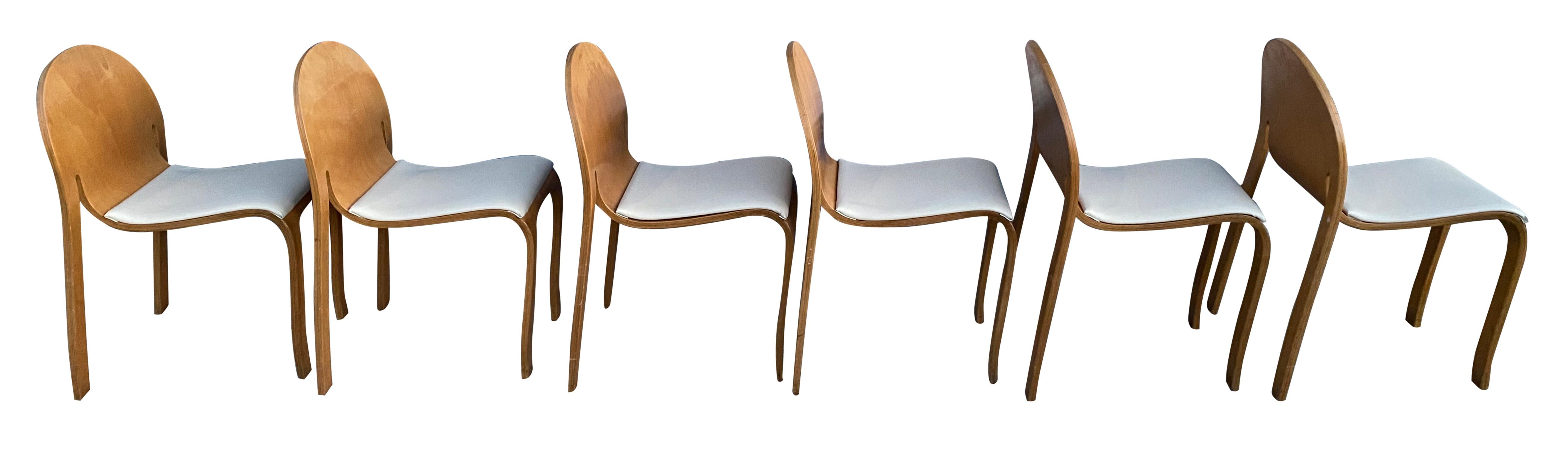 Late 20th Century Rare Peter Danko Design Mid-Century Modern Dining Table '6' Chairs Bent Wood