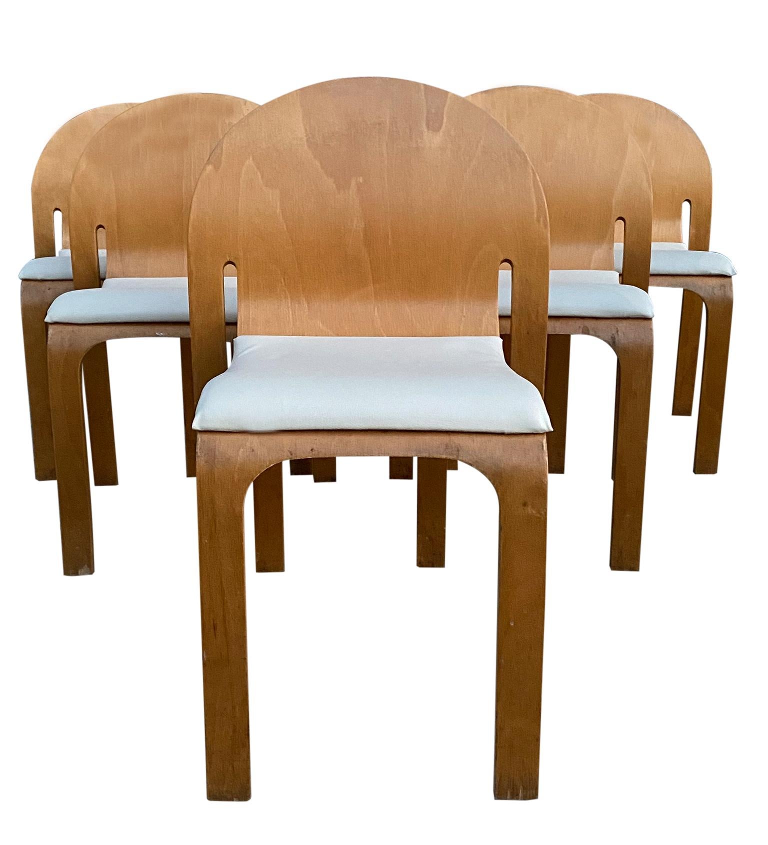 Maple Rare Peter Danko Design Mid-Century Modern Dining Table '6' Chairs Bent Wood