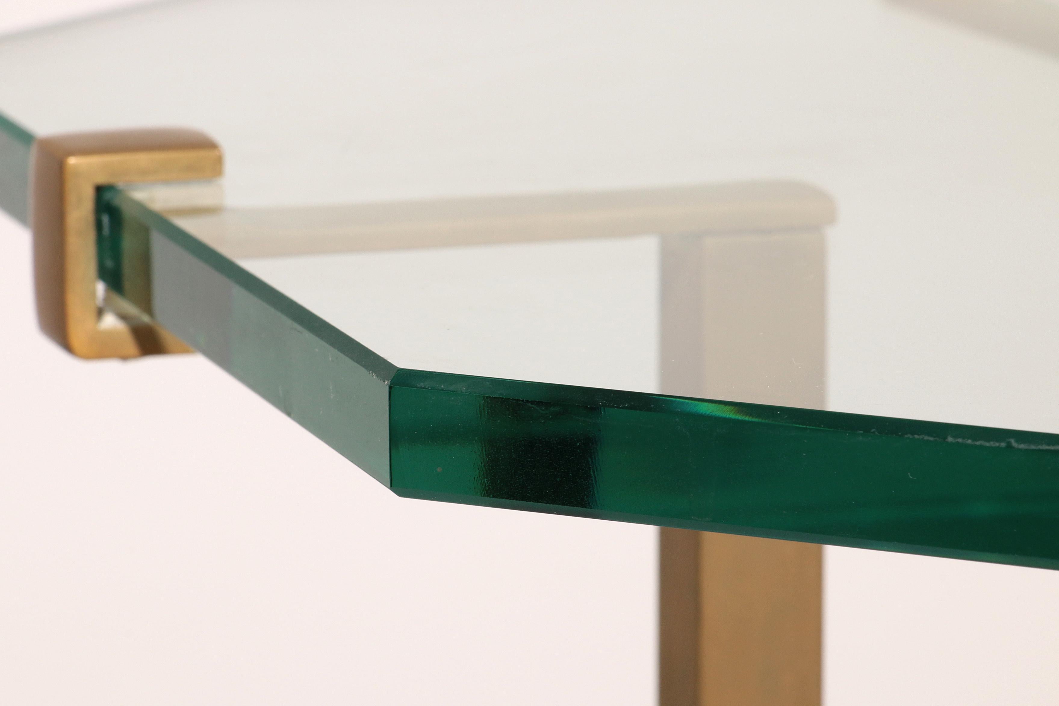 Brass Rare Peter Ghyczy T18 Console Tables, 1970s Design (73 cm high.) For Sale