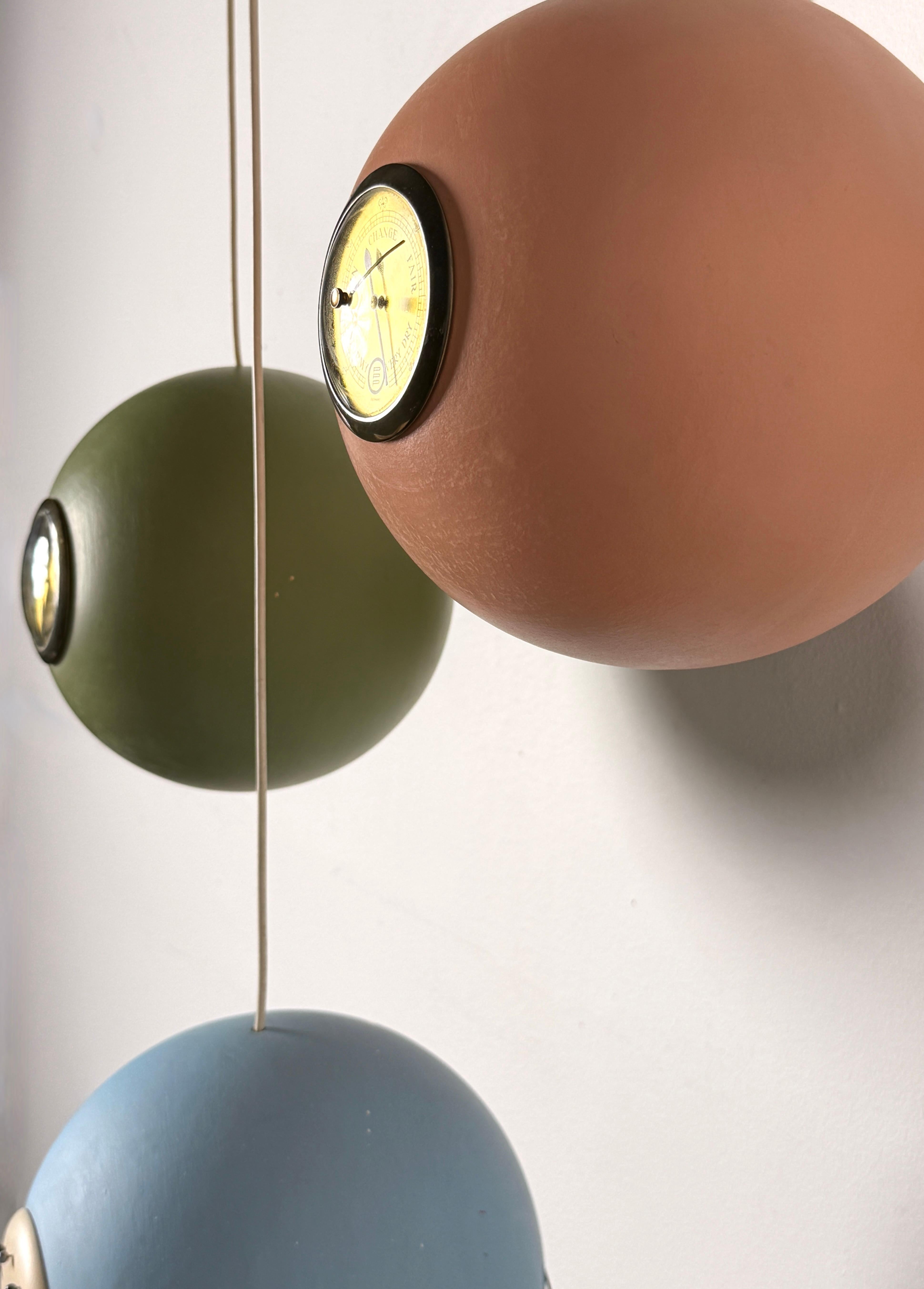 Rara stazione meteorologica atomica mobile da parete in ceramica di Peters Pepper in vendita 8