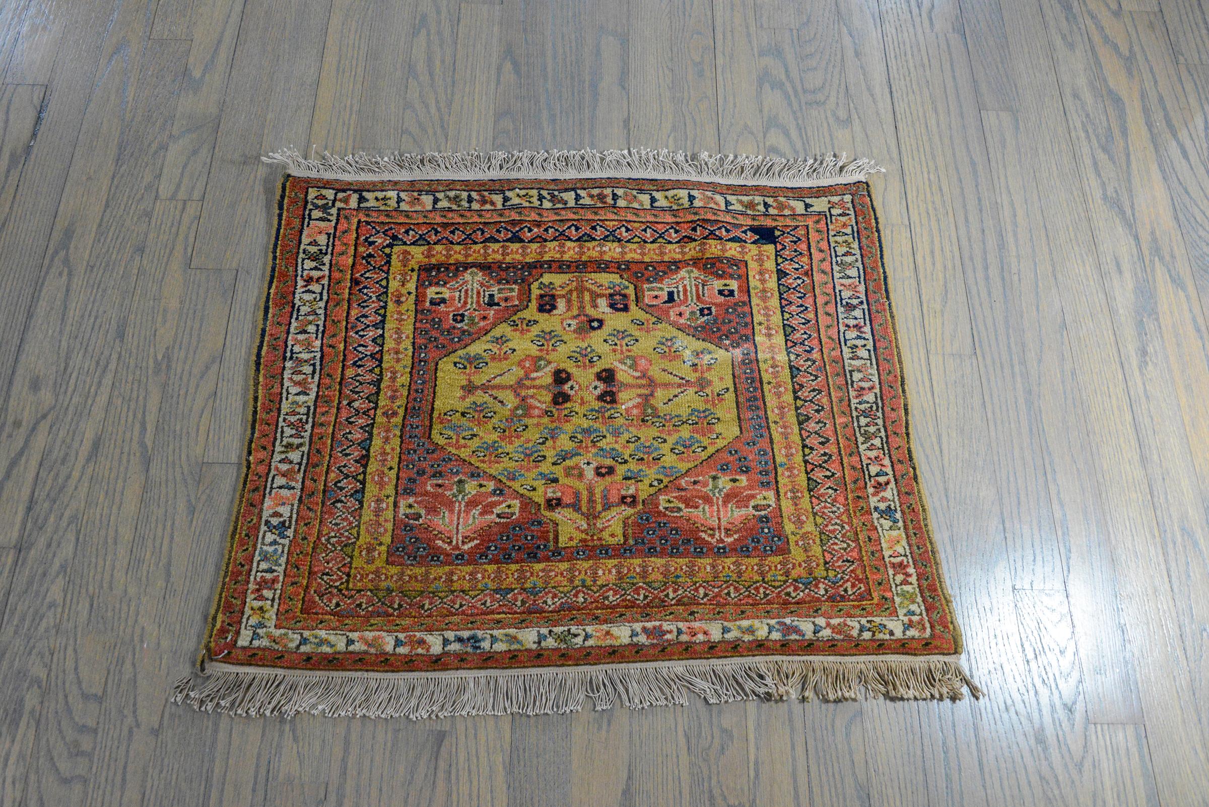 Wool Rare Petite 19th Century Malayer Rug For Sale