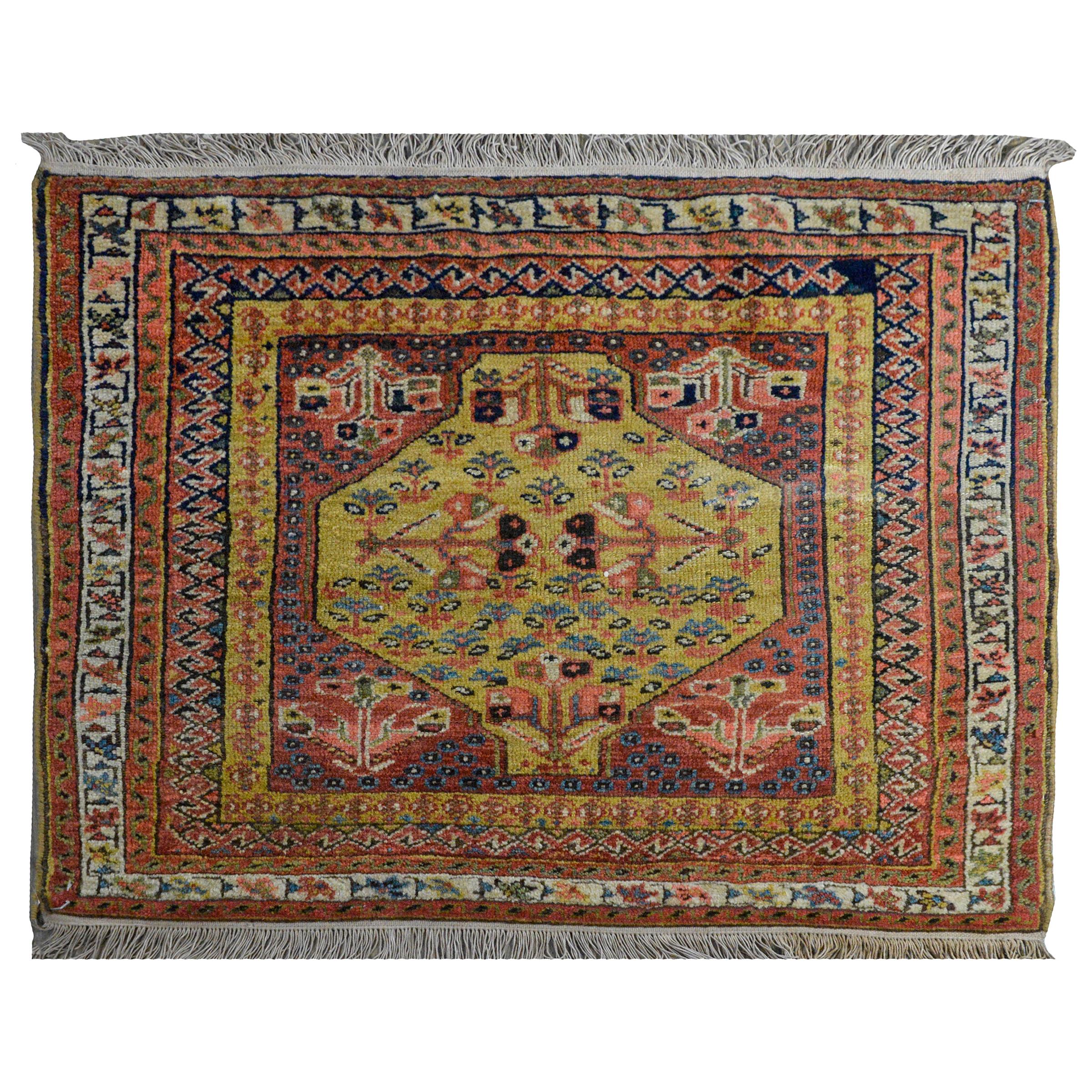 Rare Petite 19th Century Malayer Rug For Sale