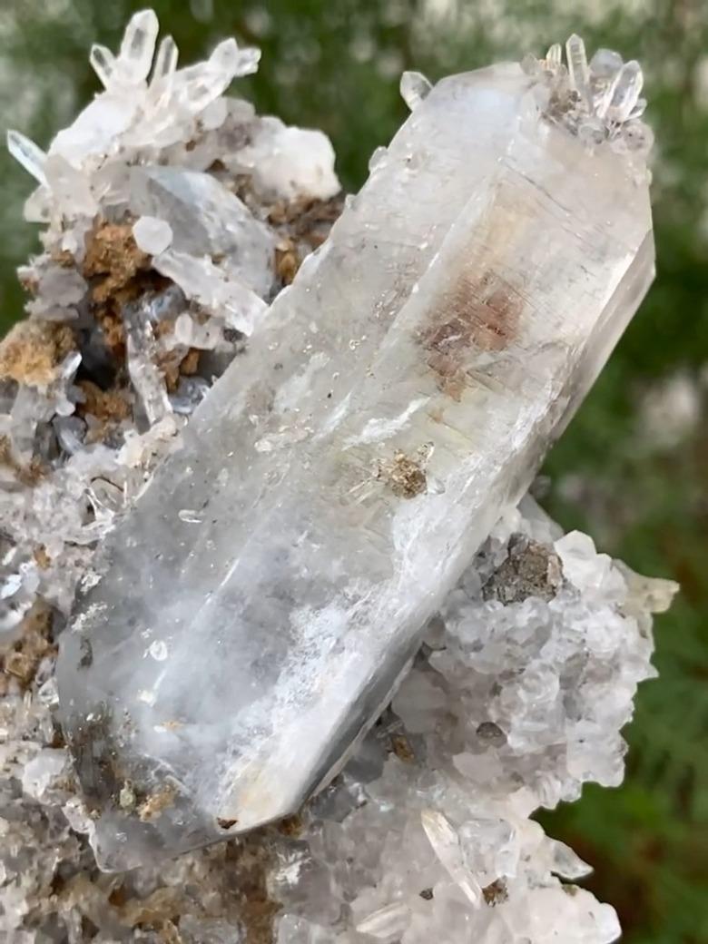 Uncut Rare Petroleum Quartz Doubly Terminated Crystal Specimen On Matrix From Pakistan For Sale