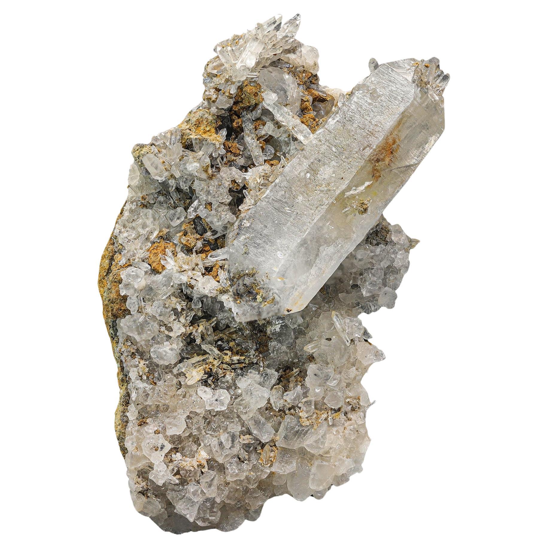 Rare Petroleum Quartz Doubly Terminated Crystal Specimen On Matrix From Pakistan For Sale